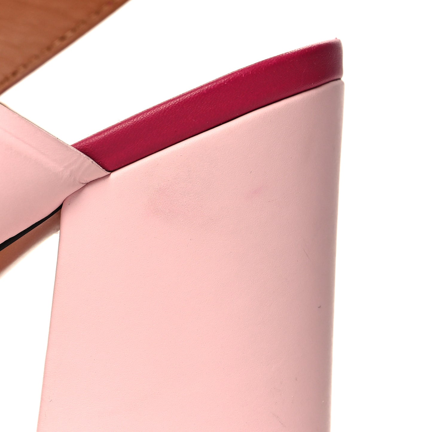 Mink Calfskin Color Block Heels 37 Pink