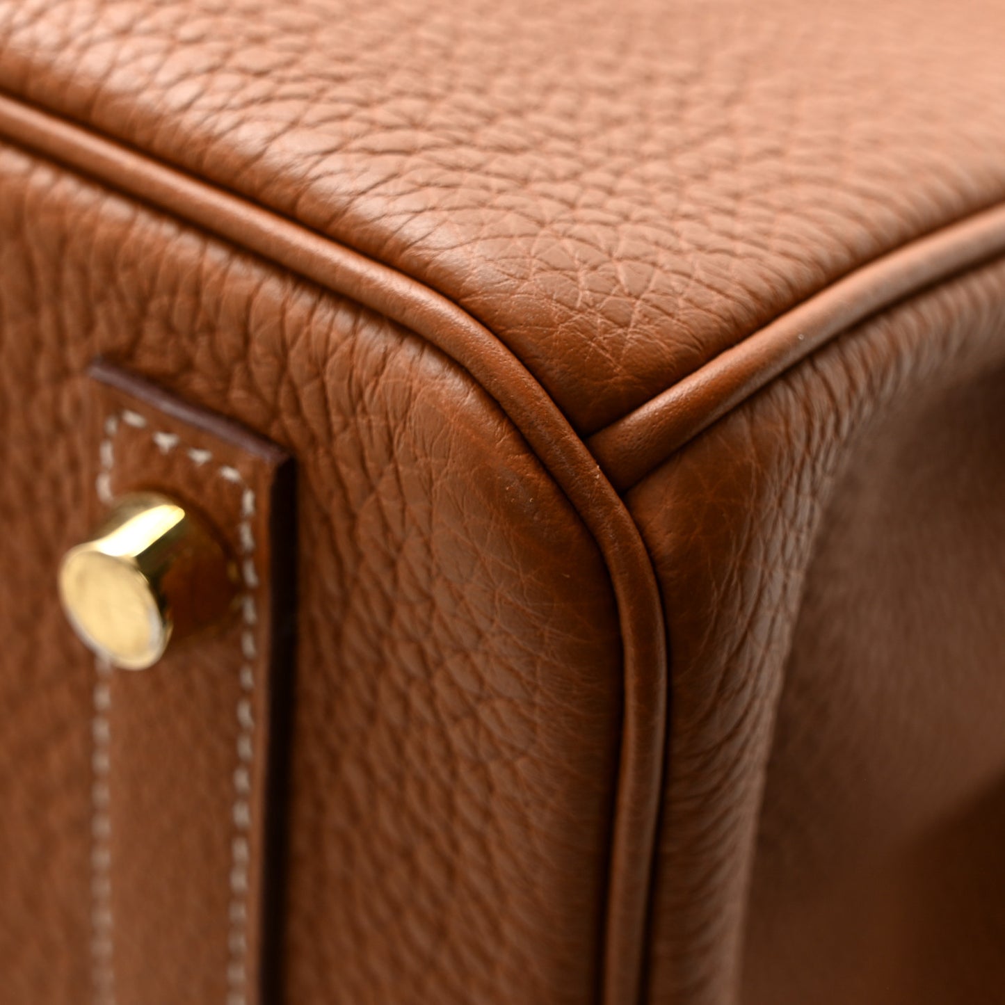 Togo Horseshoe Birkin 30 Gold Vermillion