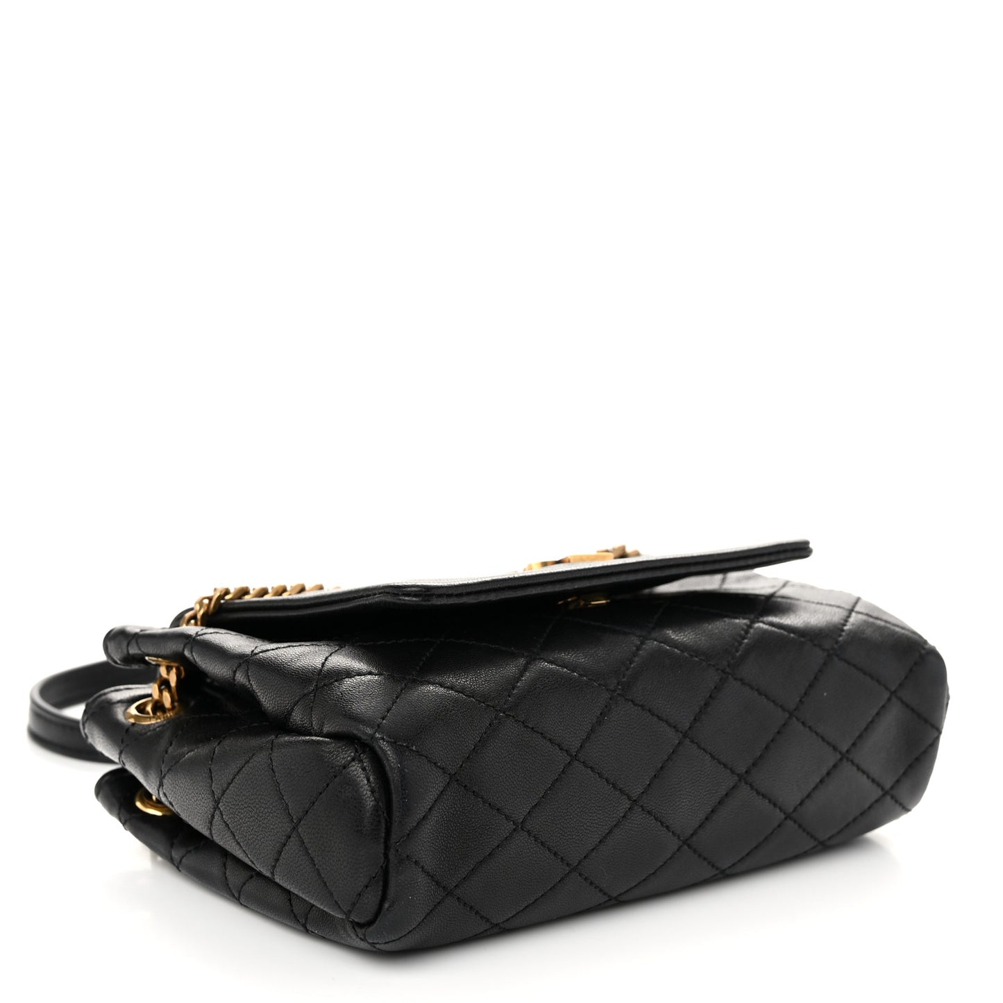 Lambskin Quilted Monogram Mini Nolita Black