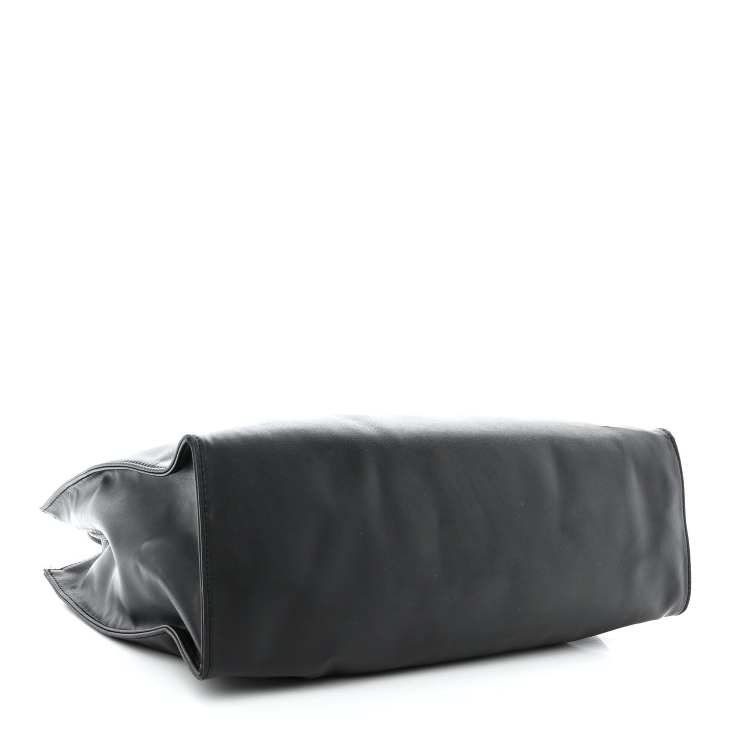 Vegan Leather Medium Shopping Bag Black
