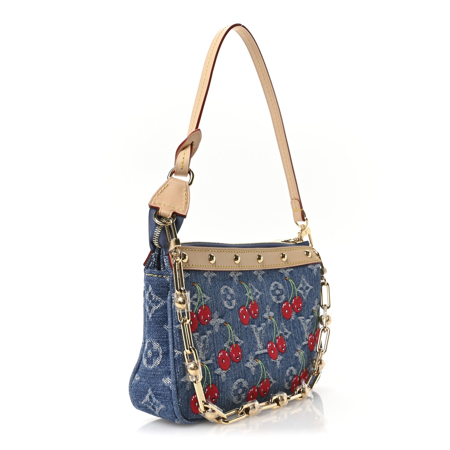 LV X TM Monogram Denim Cerises Pochette Accessories Blue