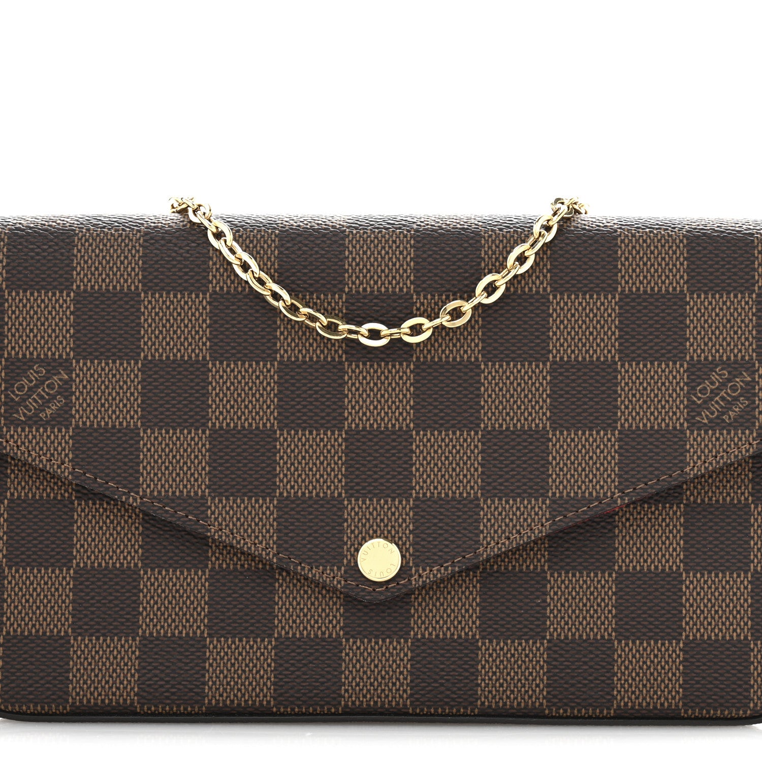 Louis Vuitton Damier Ebene Pochette Felicie Chain Wallet 8 of 13