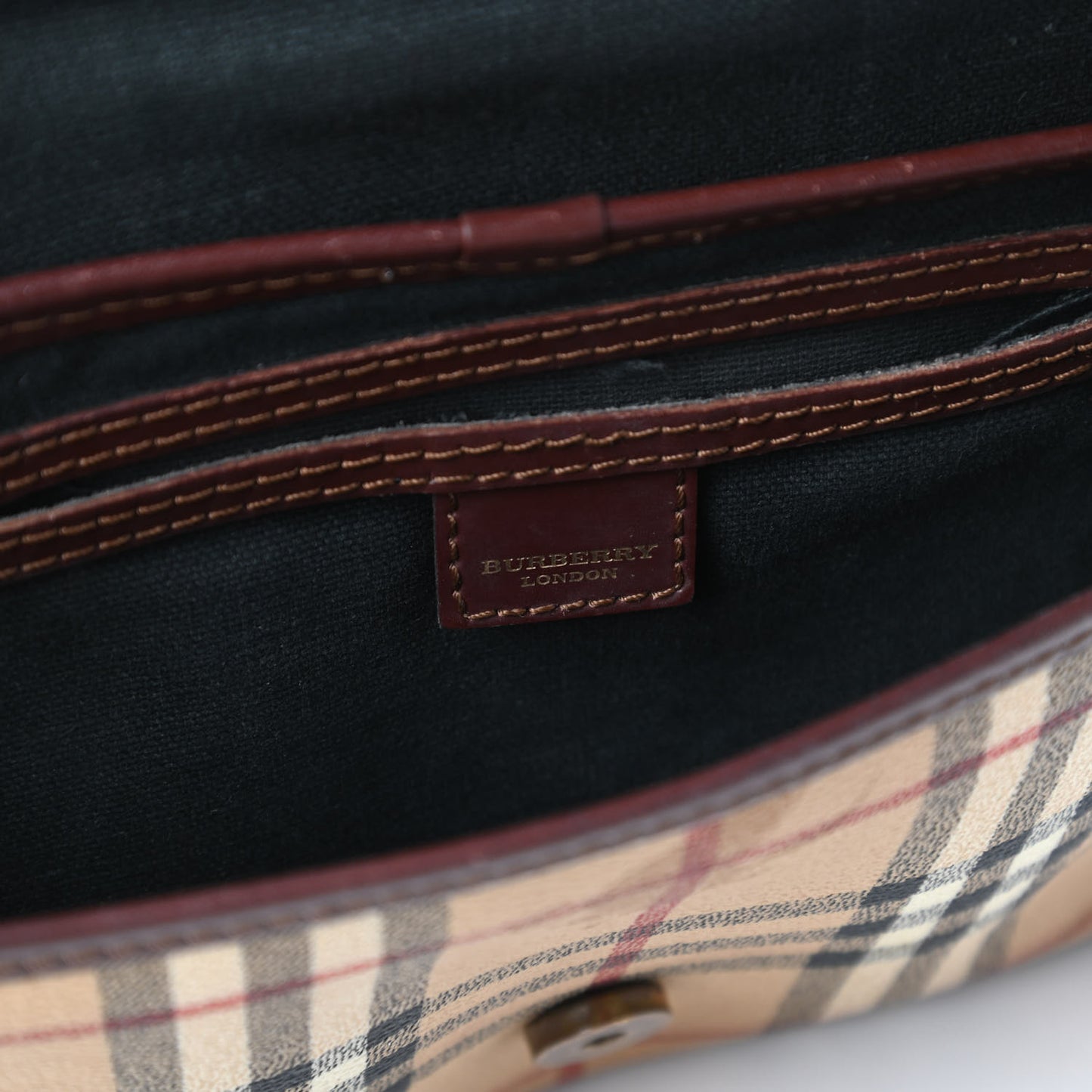 Haymarket Check Buckle Crossbody Bag Brown