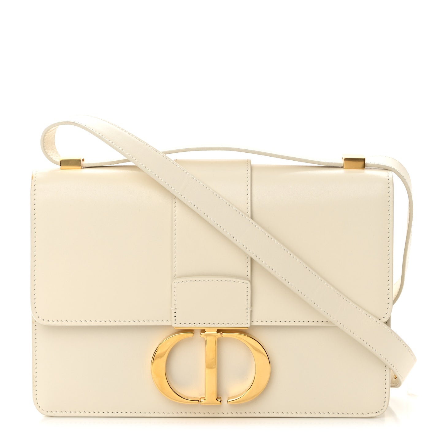 Box Calfskin 30 Montaigne Flap Bag Latte