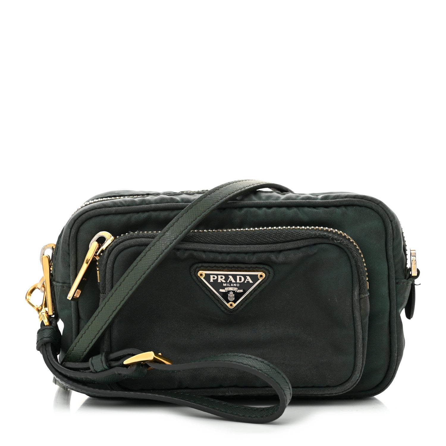 Prada Tessuto Nylon Saffiano Convertible Crossbody Wristlet