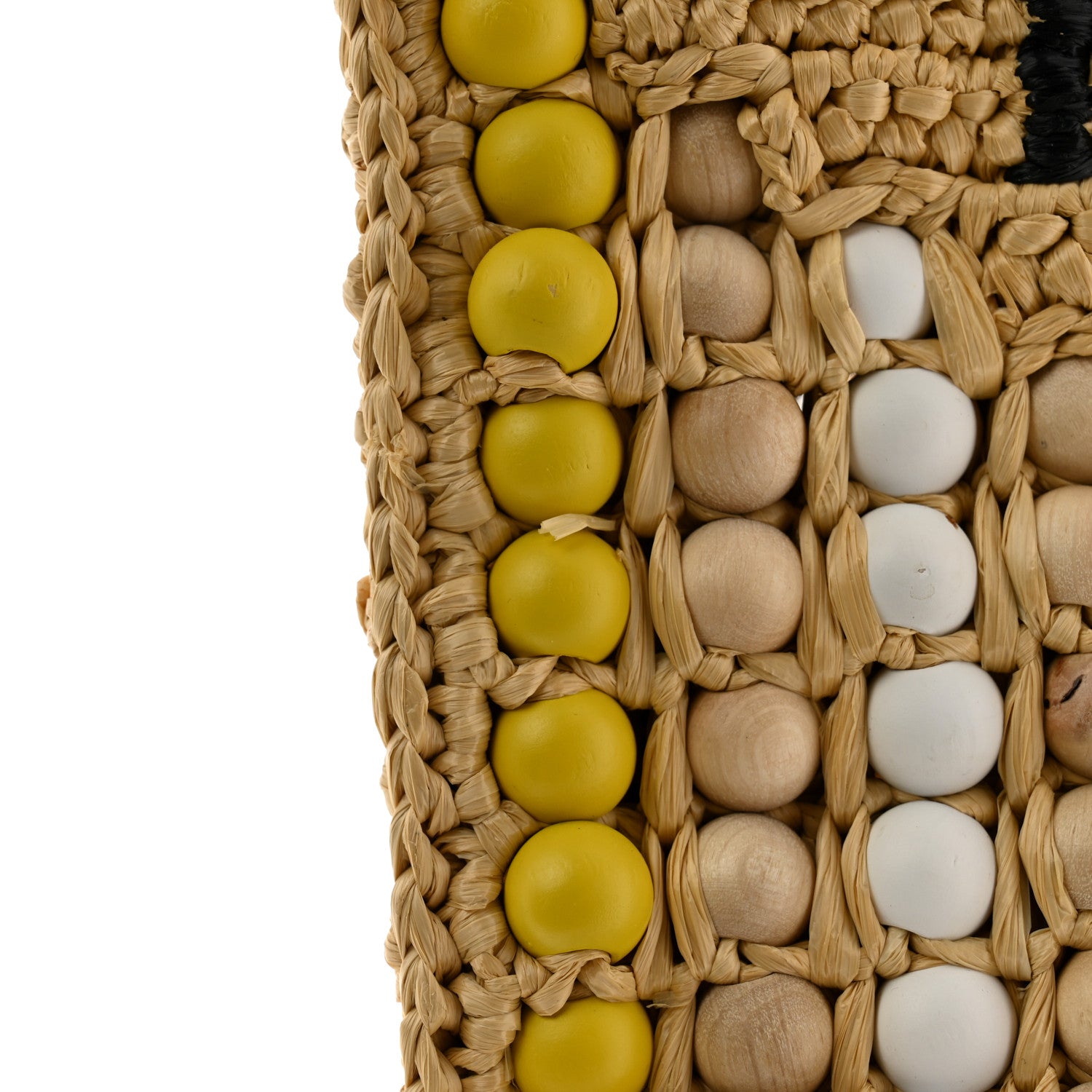 Prada Raffia Wood Bead Embroidered Logo Tote Bag Naturale 11 of 11