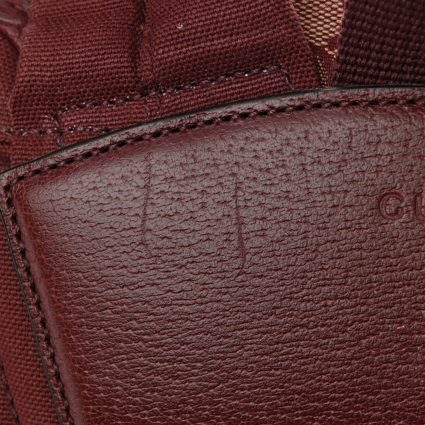 GG Monogram Script Logo Large Double Pocket Backpack Sahara Rubino Bordeaux