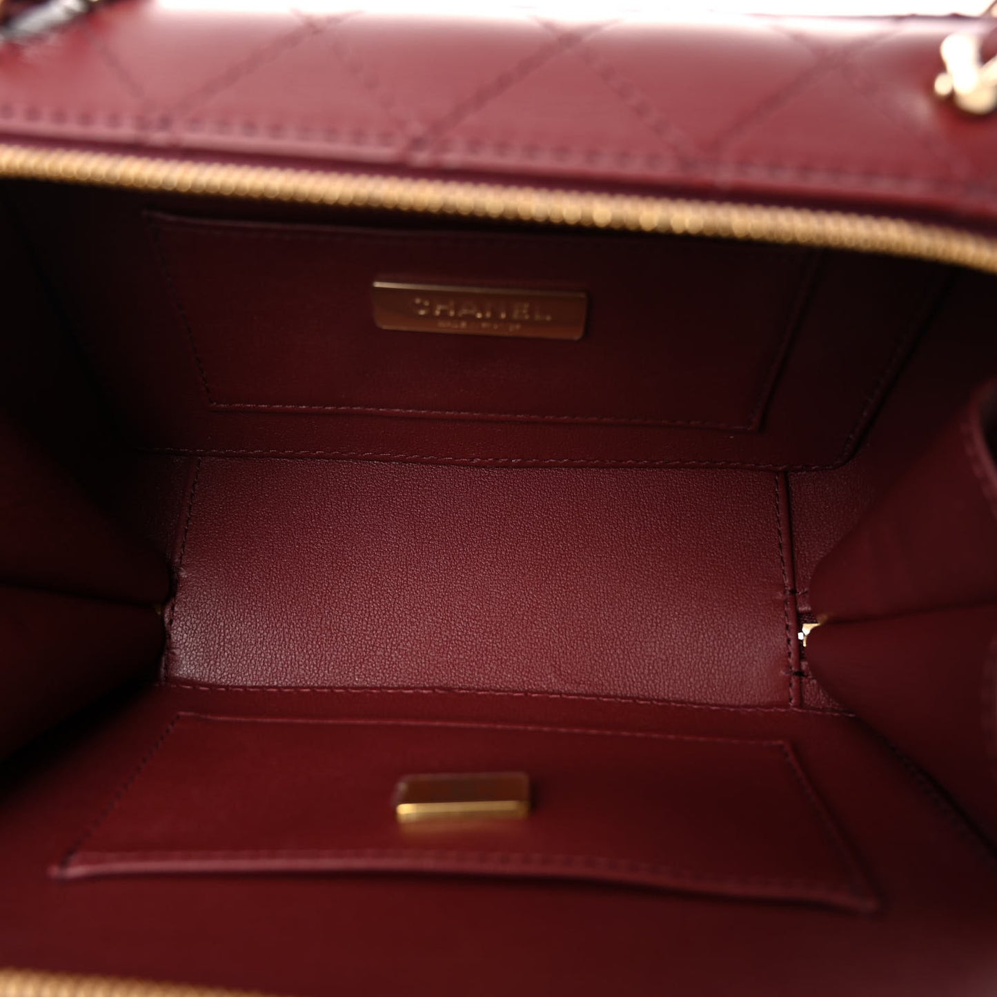 Lambskin Quilted Coco Click Bag Burgundy