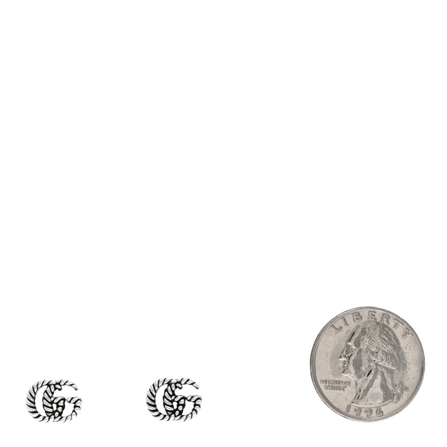 Gucci Sterling Silver Torchon Double G Earrings 2 of 4