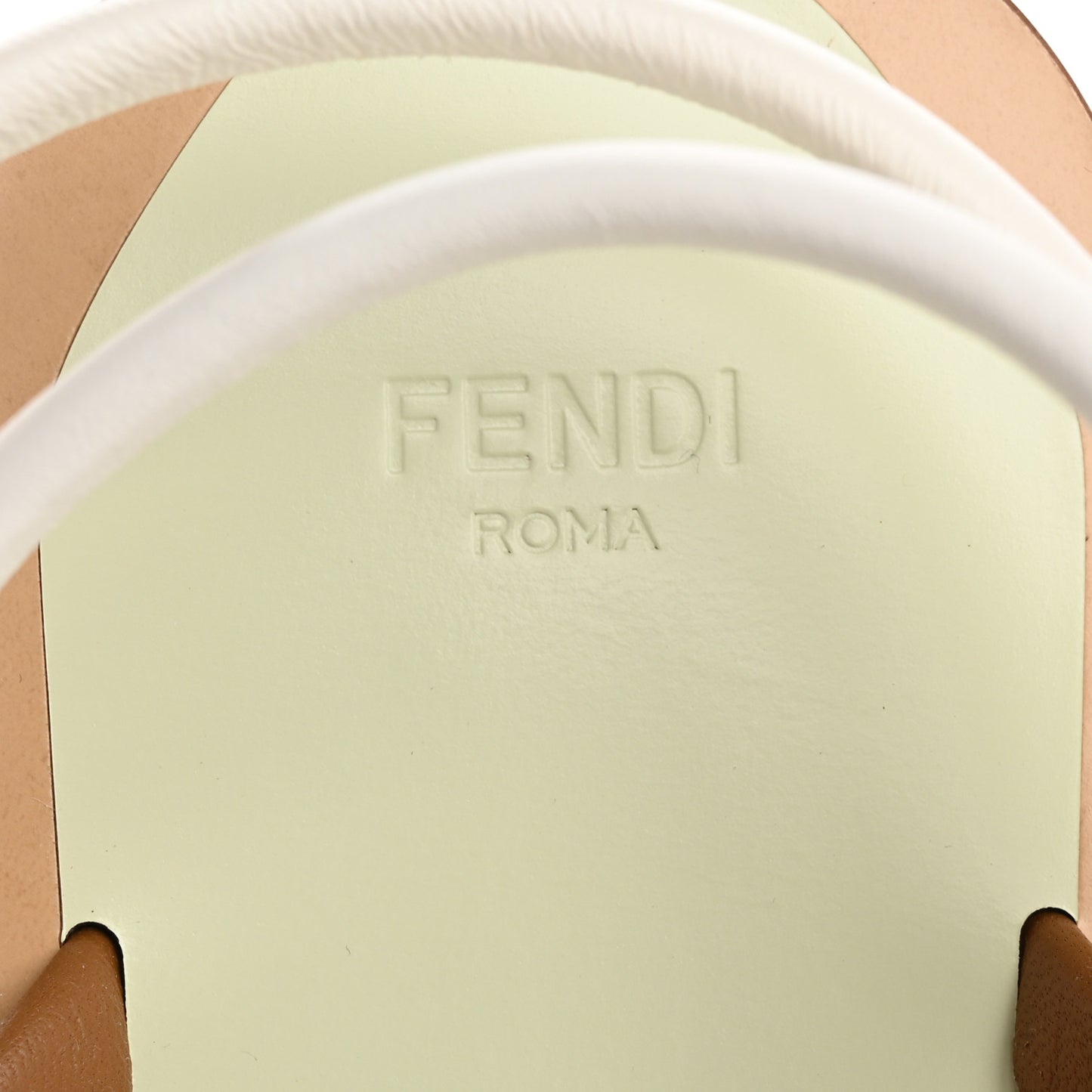 Nappa Fendi O'Lock Gladiator Flat Sandals 37 Semolina Sabbia White