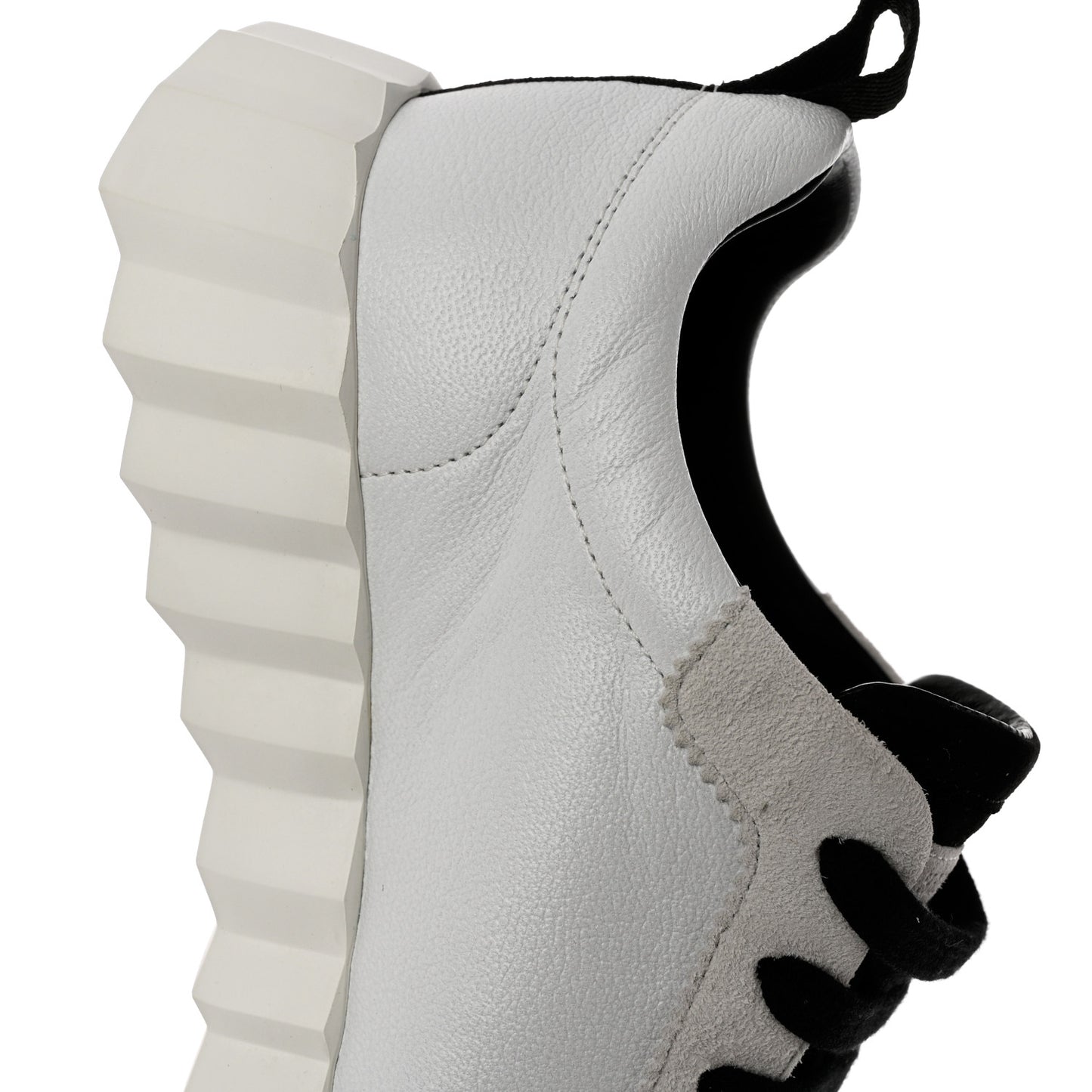 Goatskin Suede Goatskin Bouncing Sneakers 39 White Black