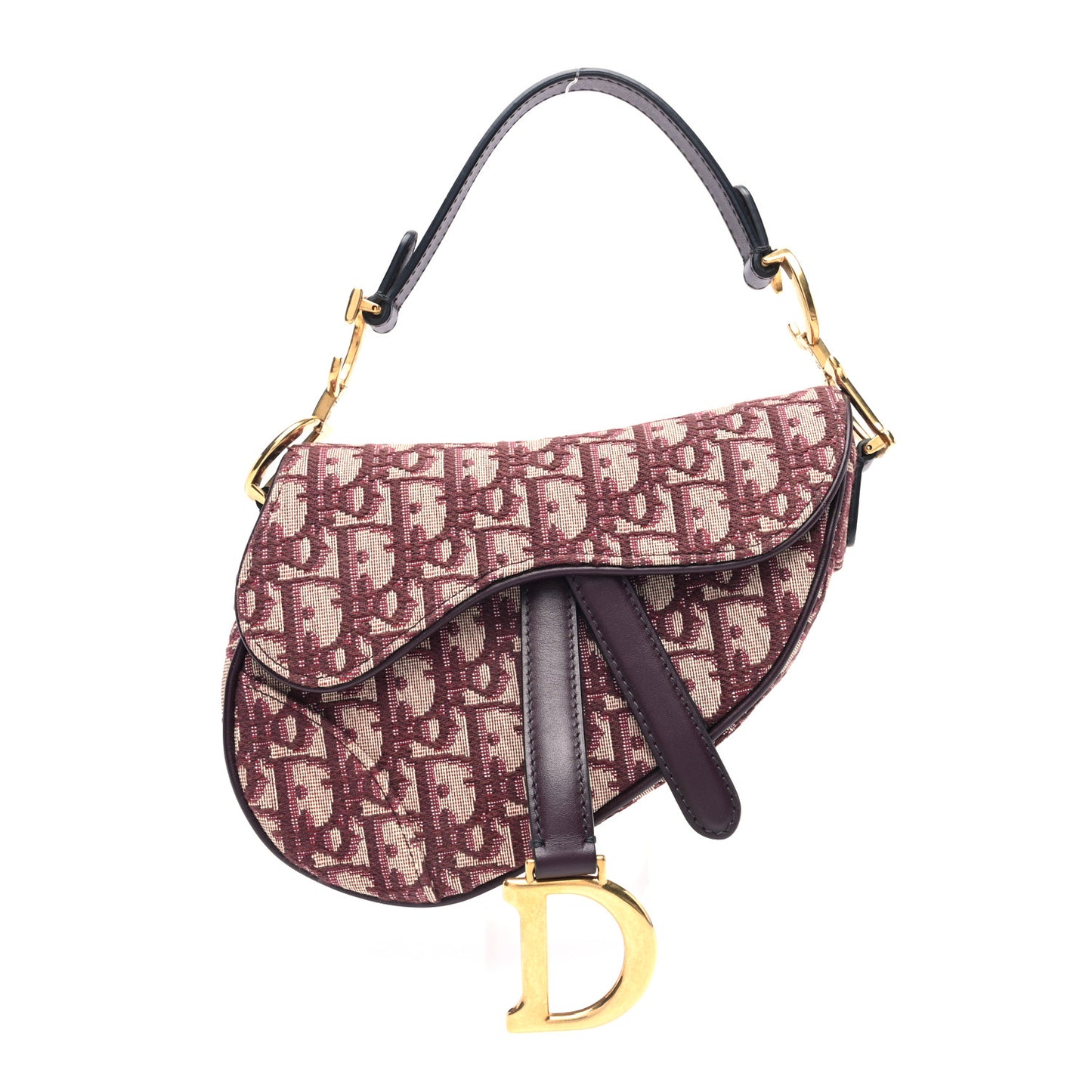 Oblique Mini Saddle Bag Burgundy