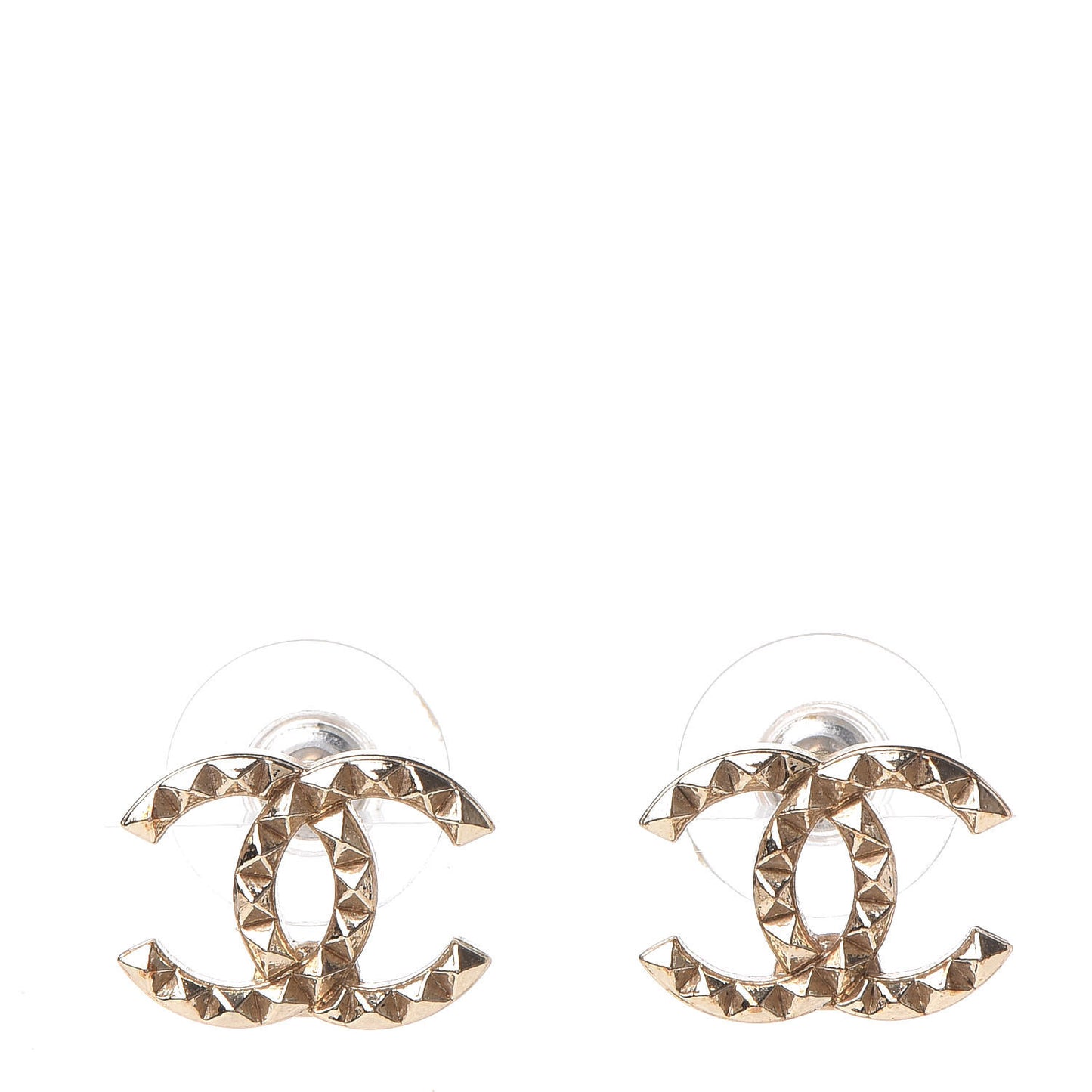 Studded CC Earrings Gold