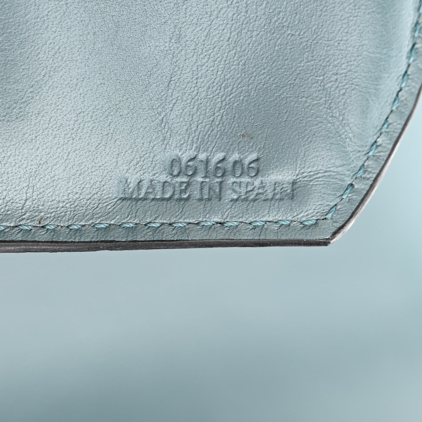 Calfskin Small Barcelona Shoulder Bag Stone Blue