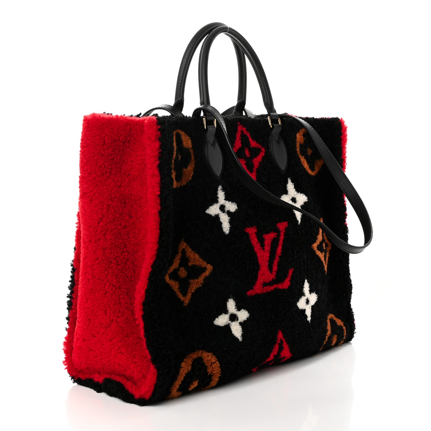 Shearling Monogram Giant Teddy Onthego GM Black Red