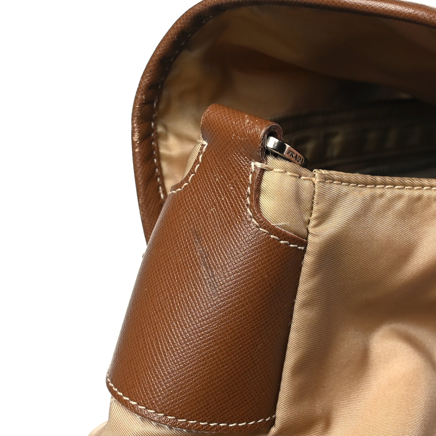 Tessuto Nylon Messenger Bag Beige