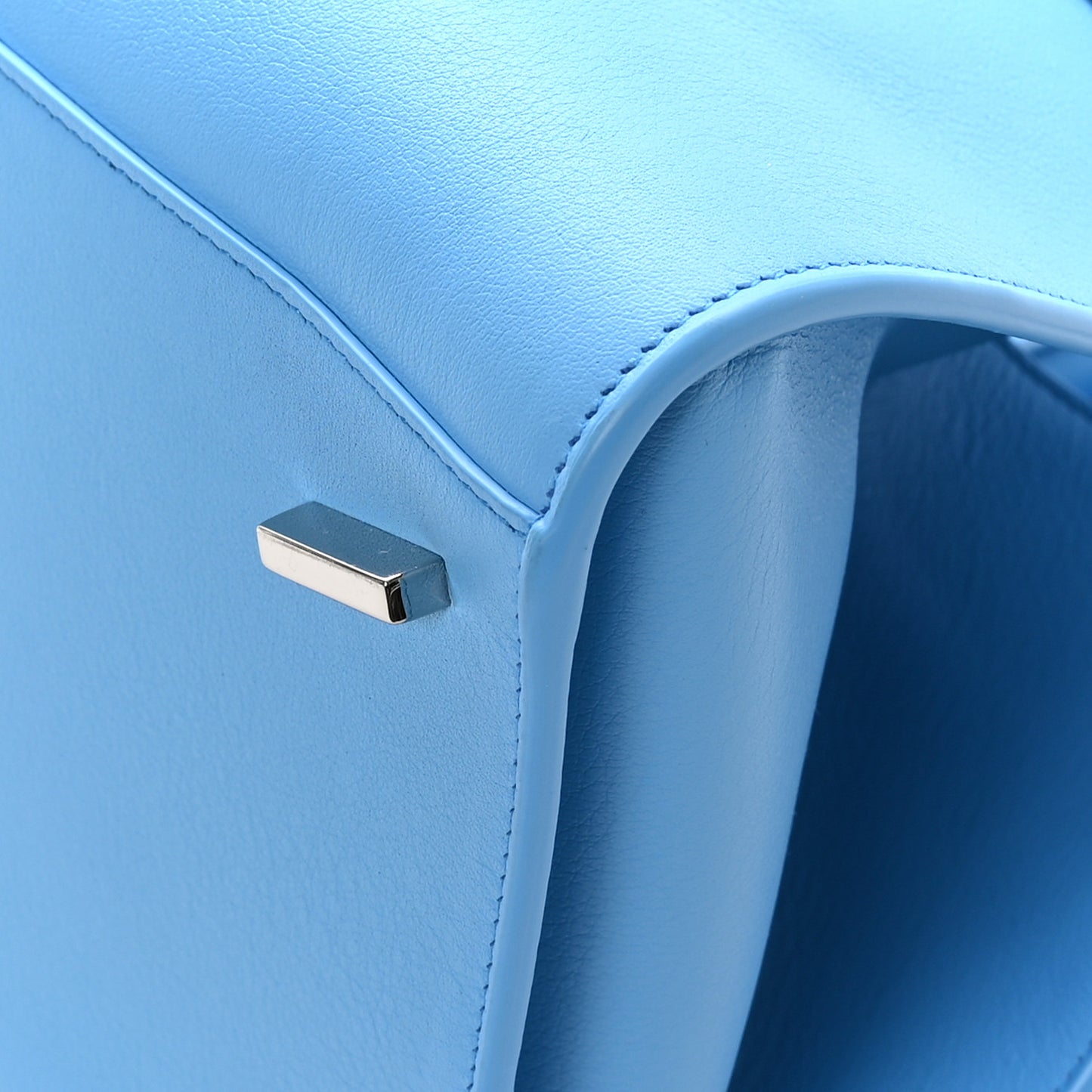 Natural Grain Calfskin Small Hug Bag Light Blue
