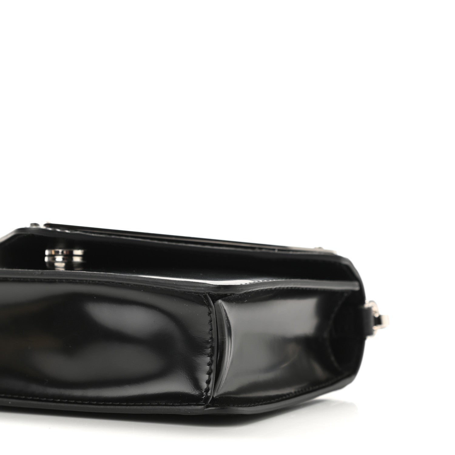 Prada Spazzolato Triangle Logo Plate Flap Chain Crossbody Bag Black 9 of 9