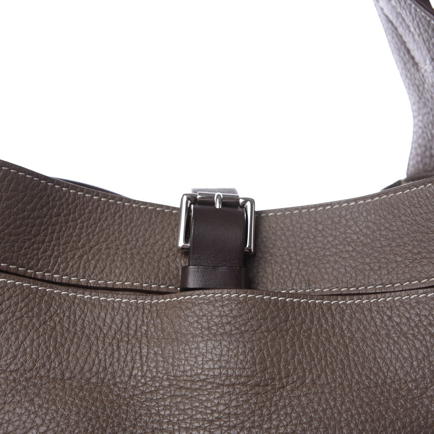 Hermes Taurillon Clemence Marwari PM Etoupe 8 of 9