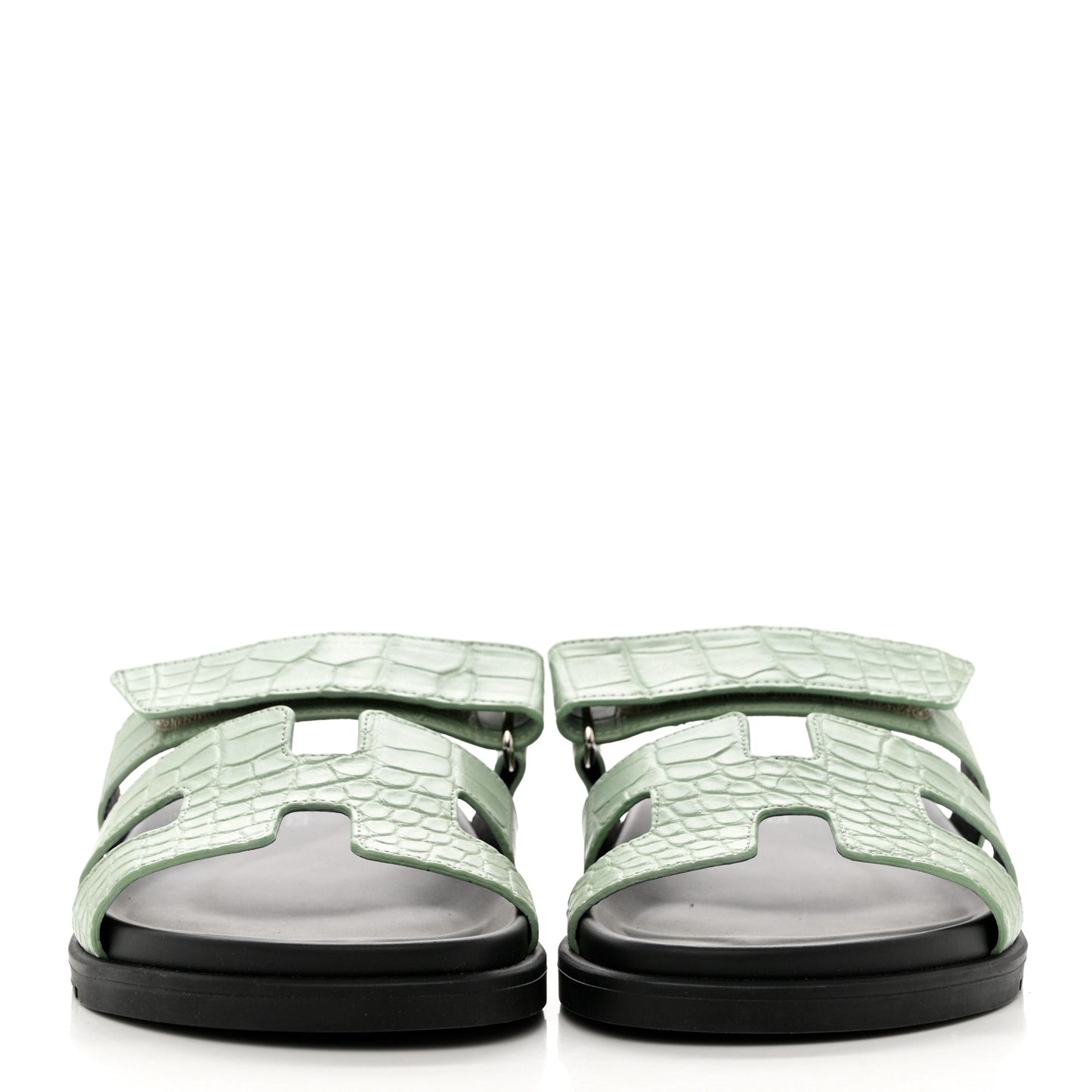 Matte Alligator Womens Chypre Sandals 38.5 Vert D'eau