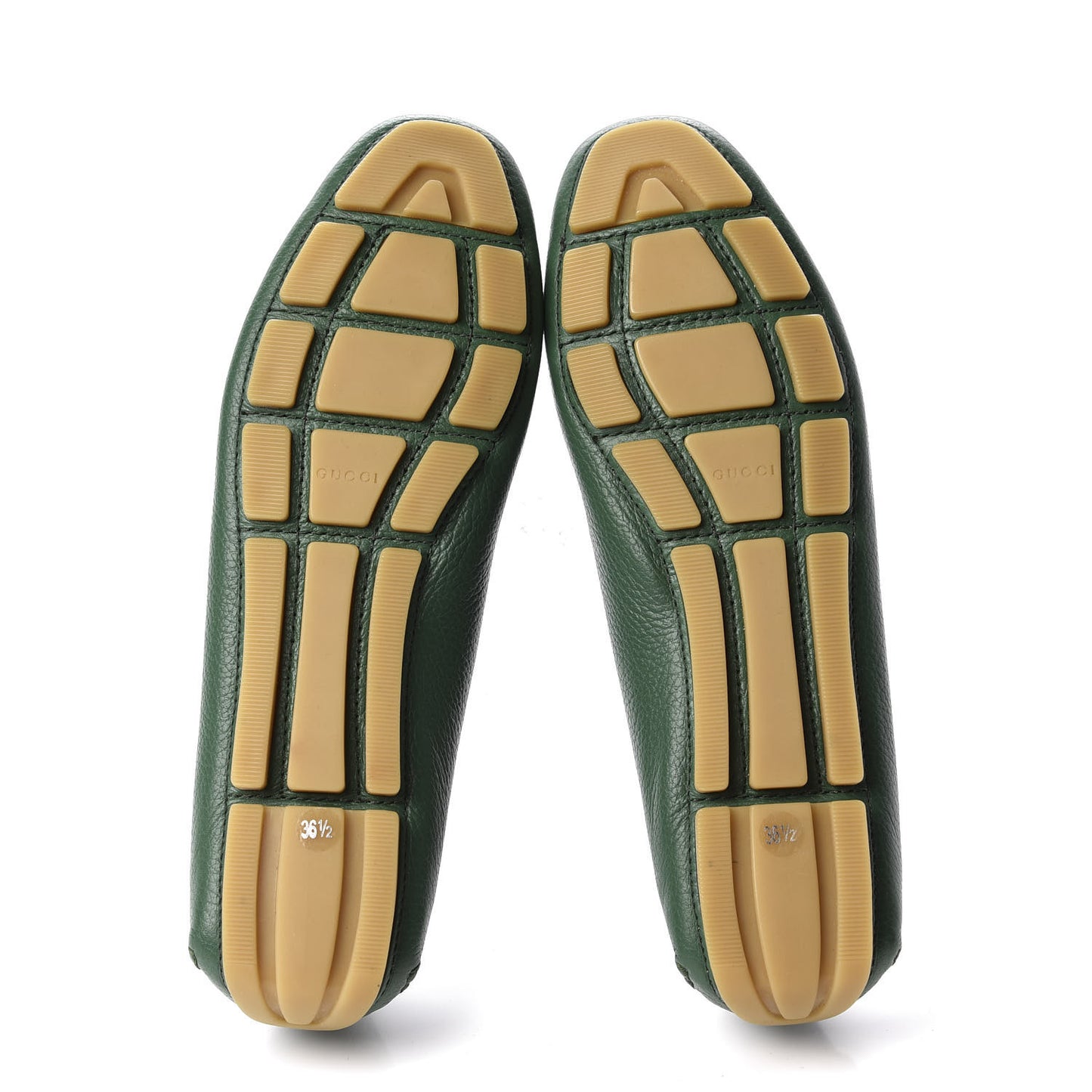Calfskin Womens Driver Loafers 36.5 Green