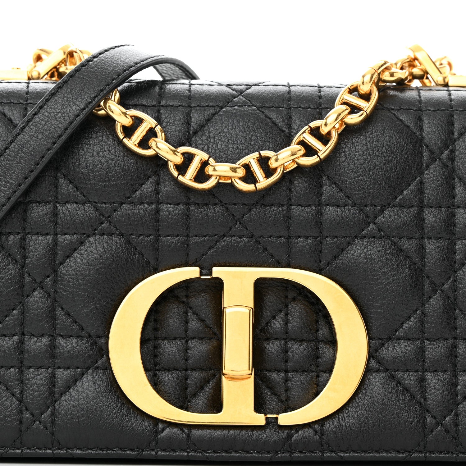 Christian Dior Calfskin Cannage Small Caro Bag Black 8 of 10