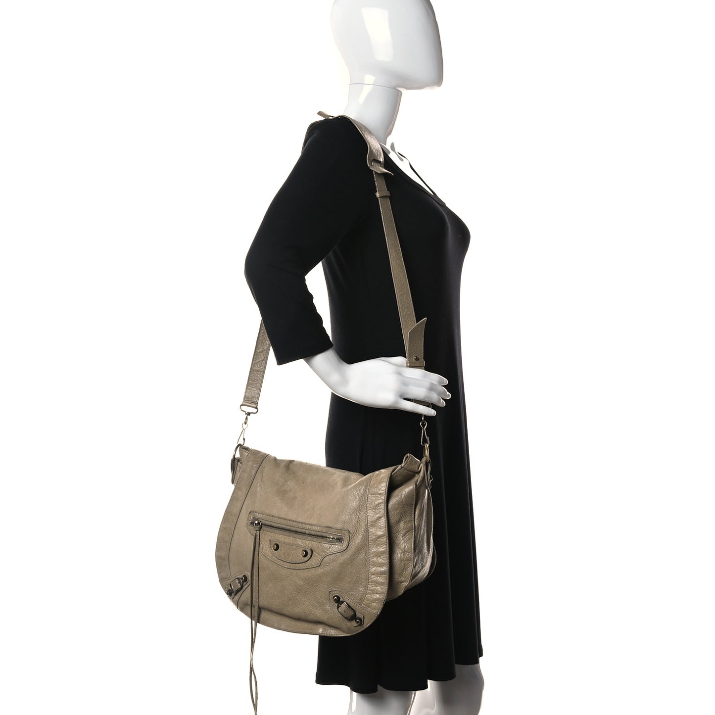 Agneau Classic Hardware Neo Folk Messenger Beige Latte