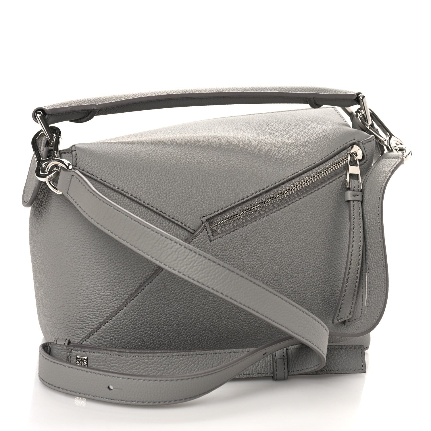 Loewe Soft Grained Calfskin Small Puzzle Edge Bag Pearl Grey 3 of 8