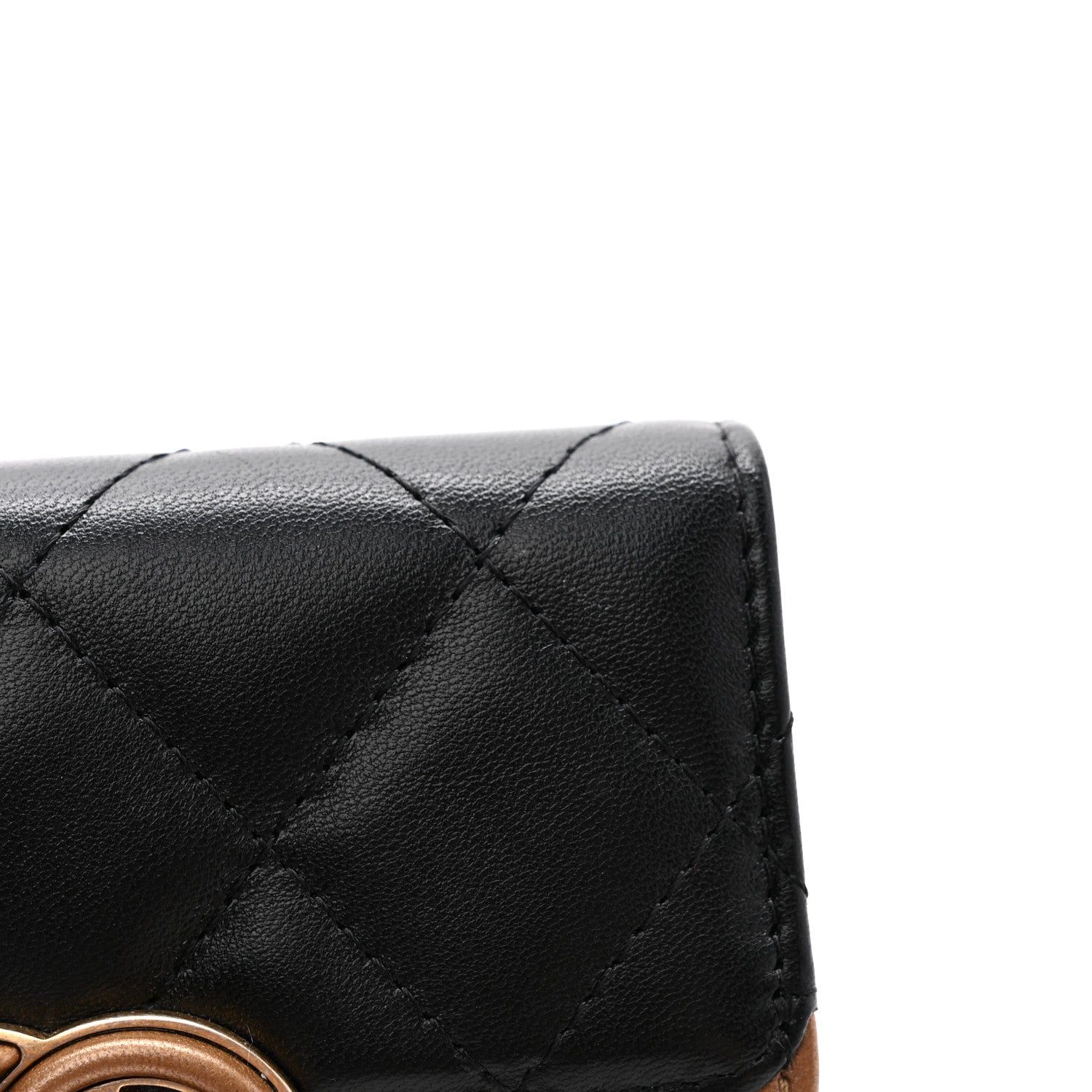 Chanel Lambskin Quilted CC Chic Flap Card Holder Black Gold 11 of 12