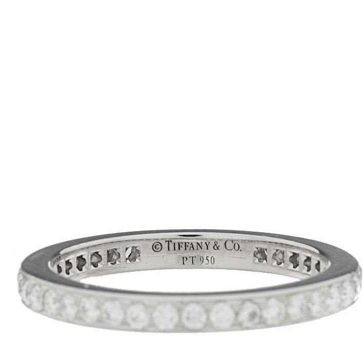Tiffany Platinum Diamond 2mm Full Circle Wedding Band Ring 50 5.25 4 of 4