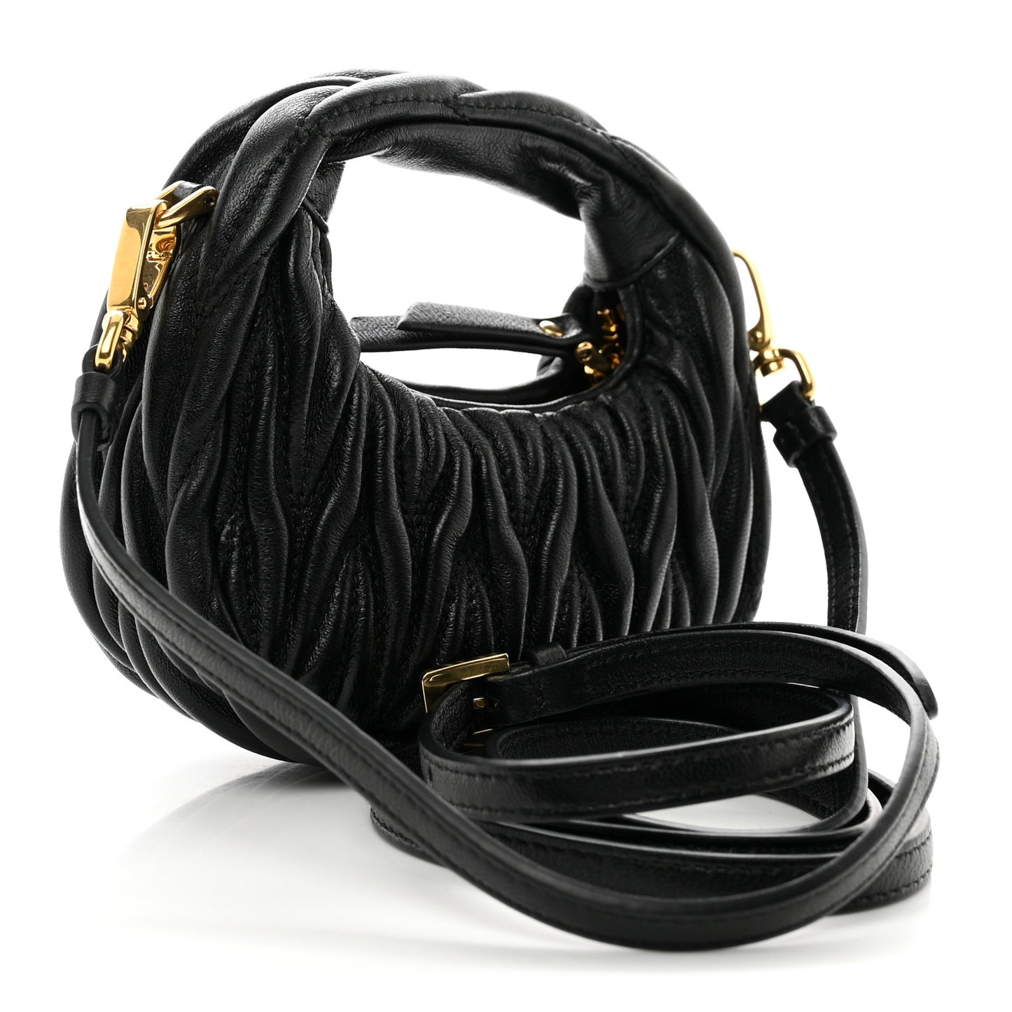 Nappa Matelasse Micro Wander Hobo Black