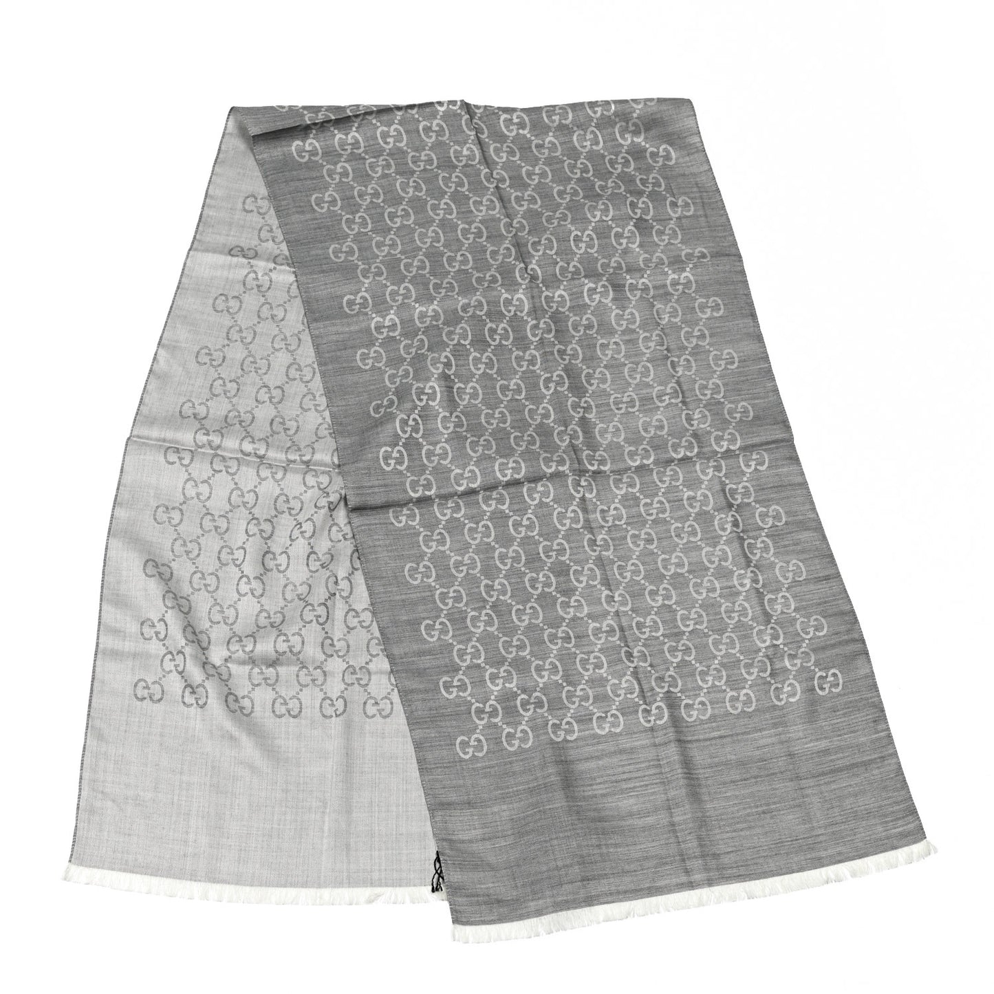 Wool Silk GG Monogram GGNat Scarf Lead