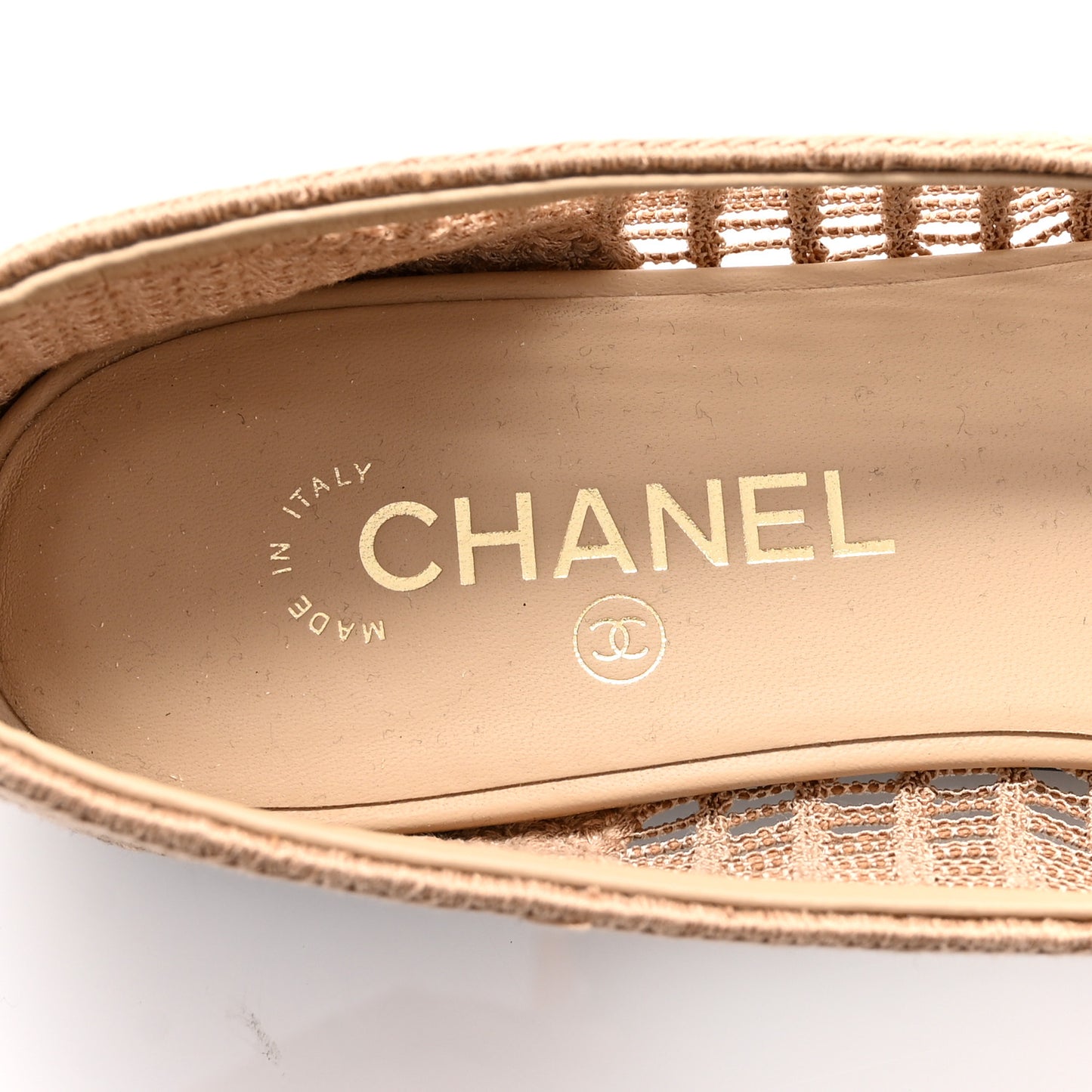 Raffia Cap Toe Ballerina Flats 41 Beige