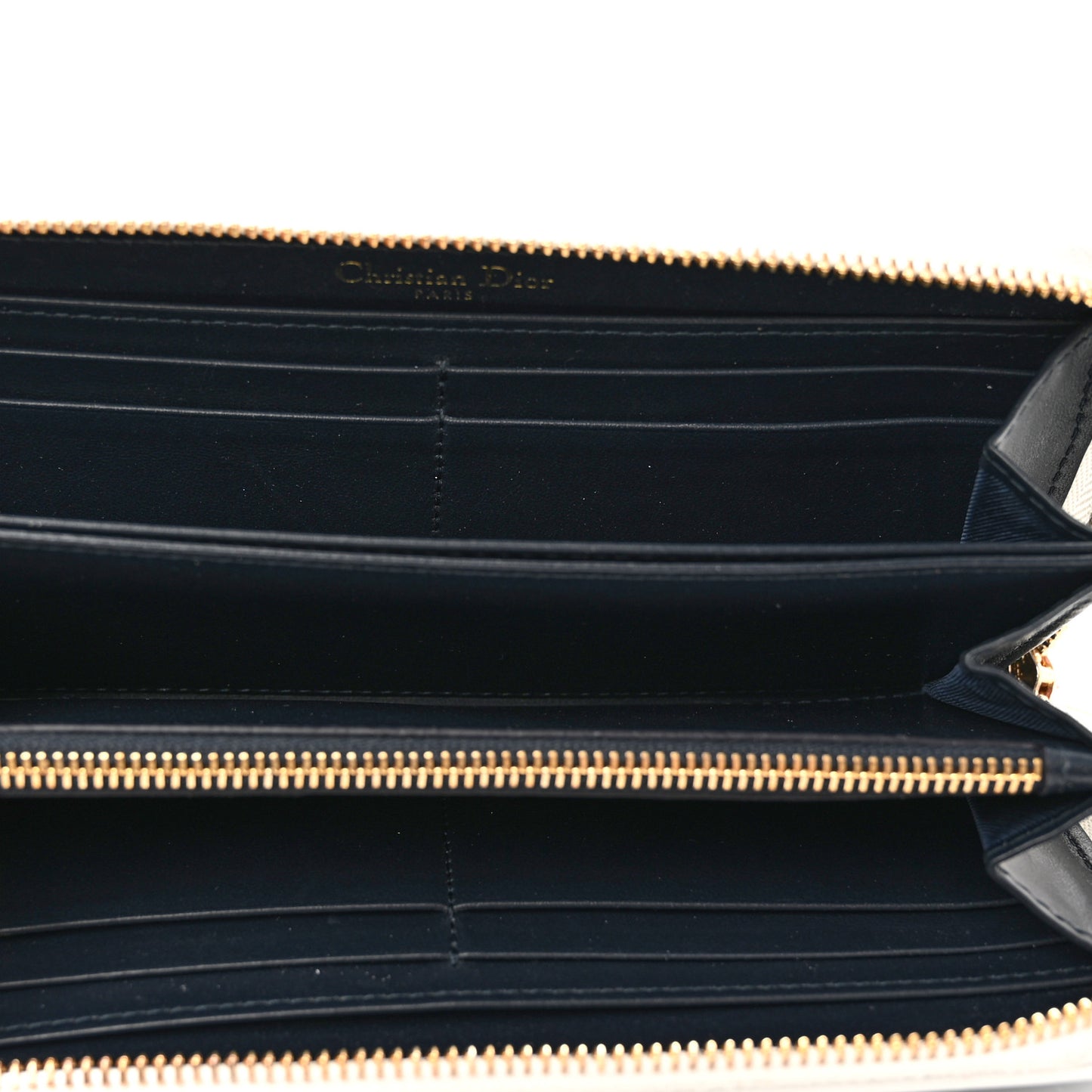 Calfskin Vibe Zip Wallet Blue White