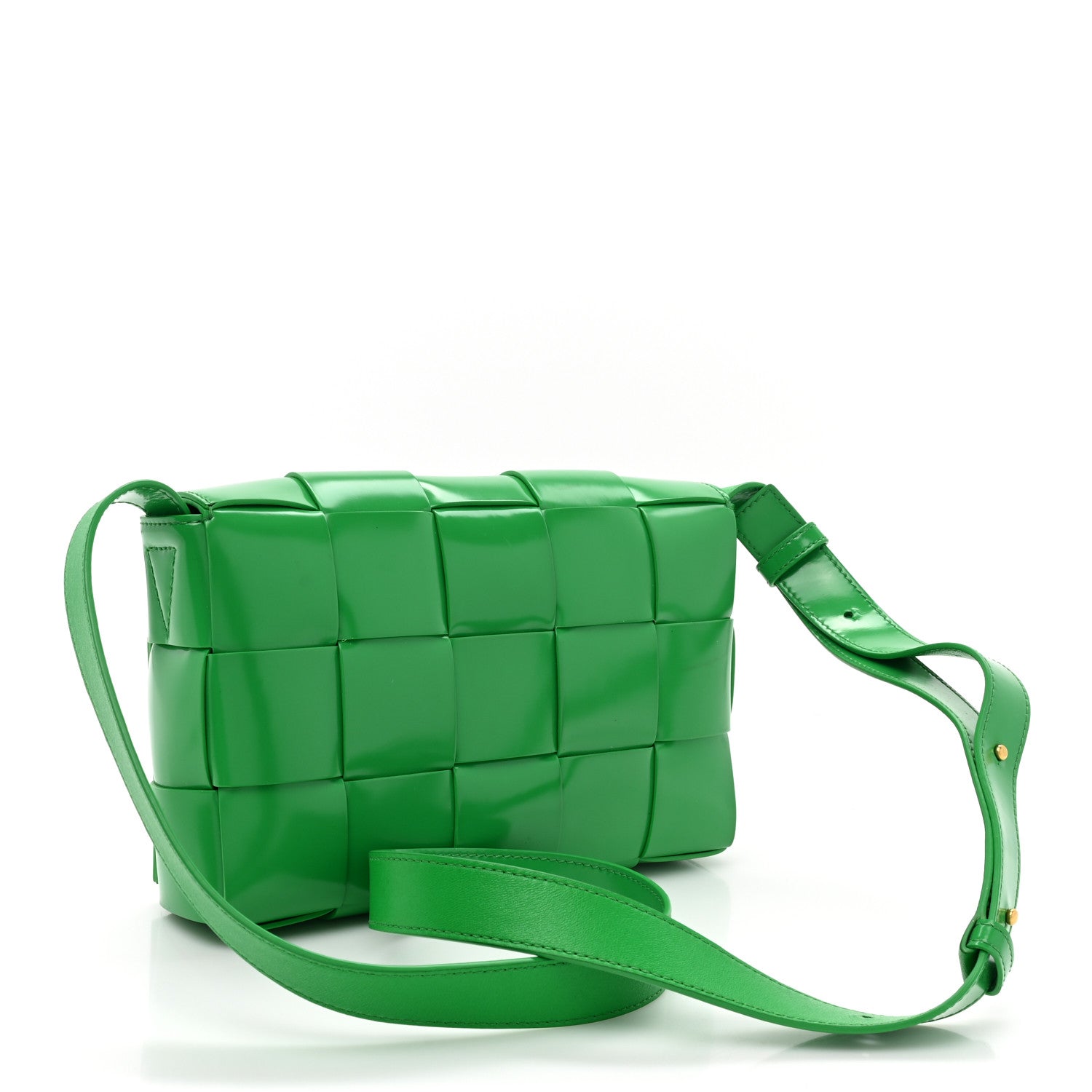 Bottega Veneta Patent Maxi Intrecciato Cassette Crossbody Bag Parakeet 3 of 12