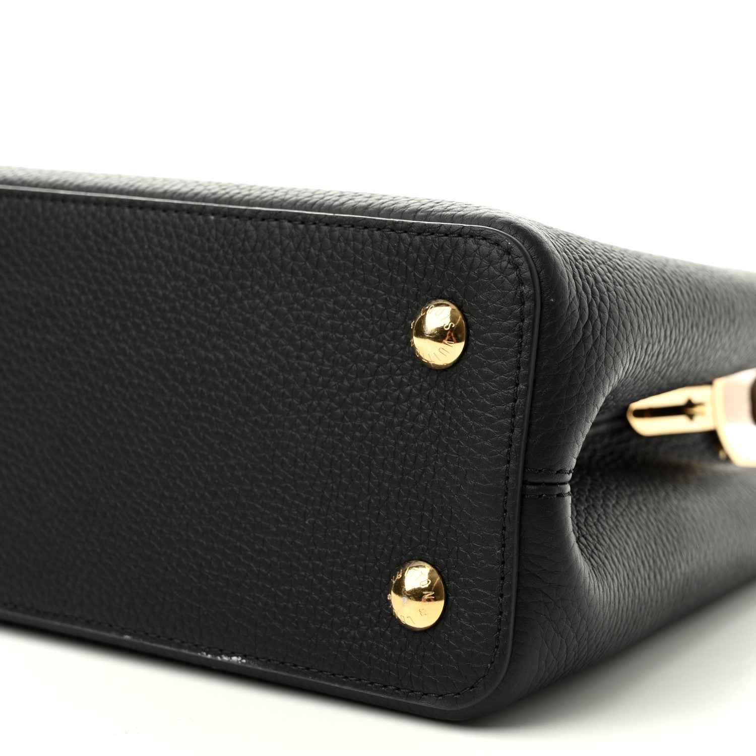 Louis Vuitton Taurillon Flower Chain Capucines MM Black Galet Gray Pearly Cream 10 of 11