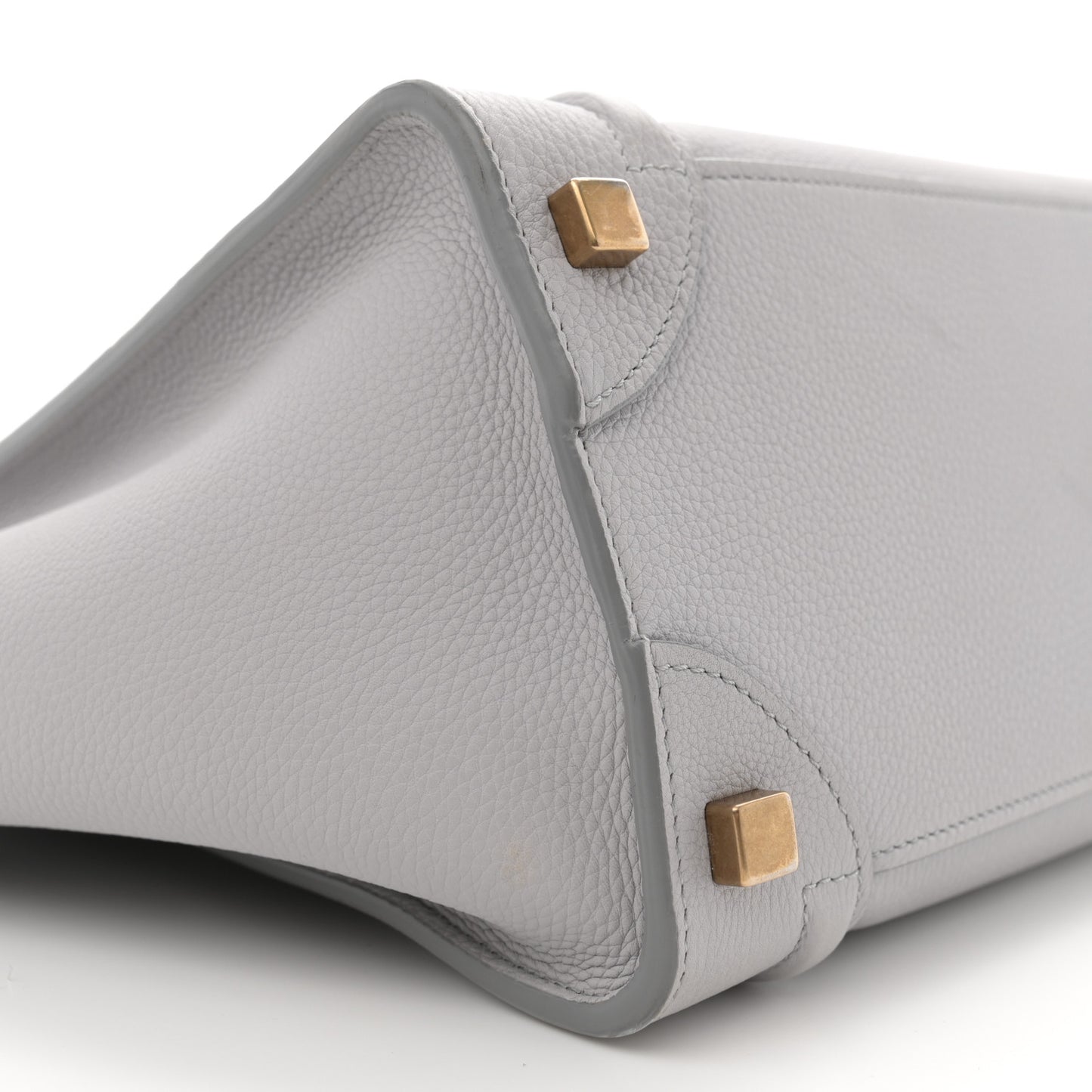Drummed Calfskin Micro Luggage Light Grey