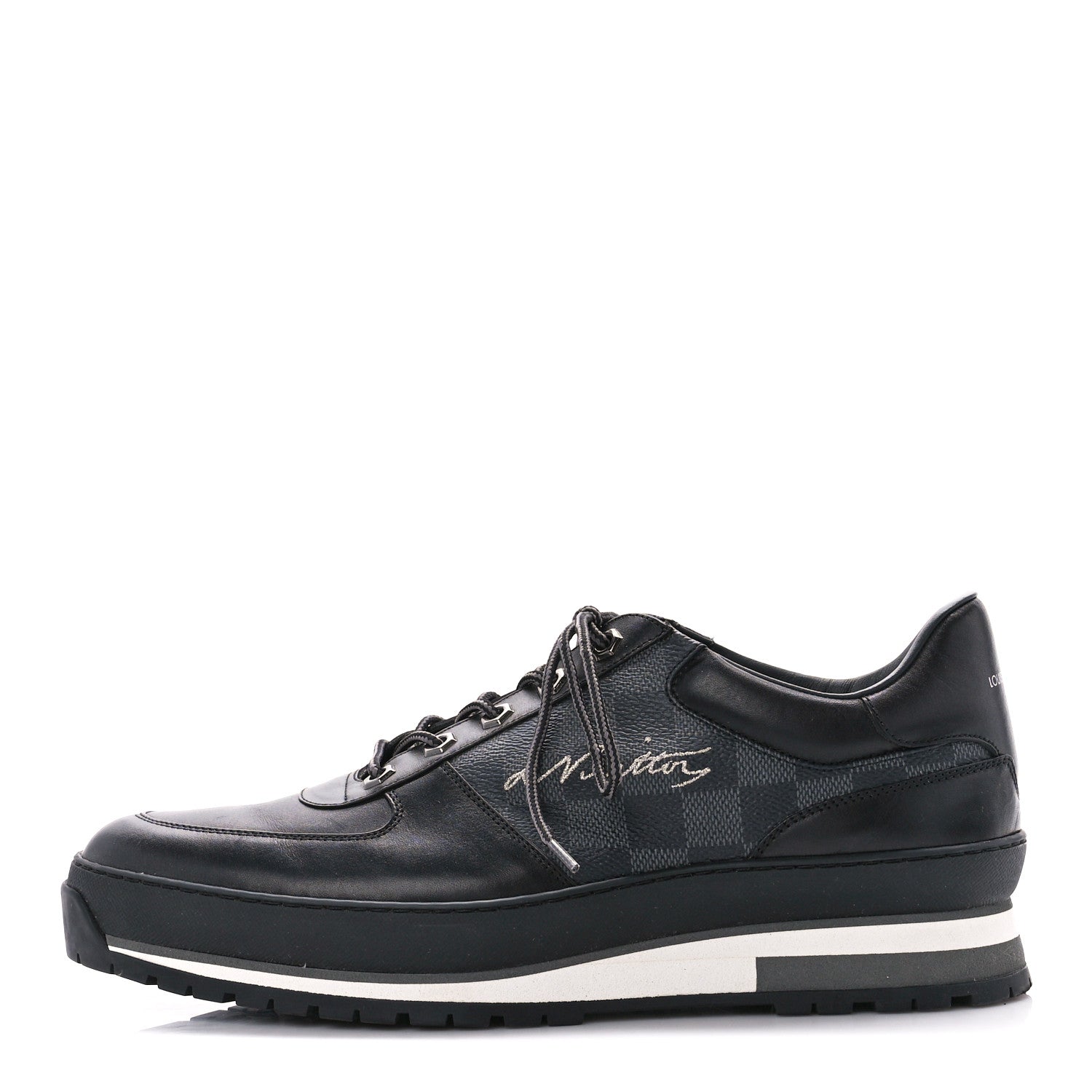 Louis Vuitton Calfskin Damier Graphite Harlem Sneakers 8.5 Black 1 of 8