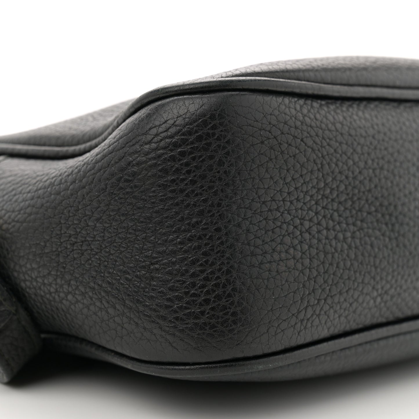 Pebbled Calfskin Small Soho Disco Bag Black