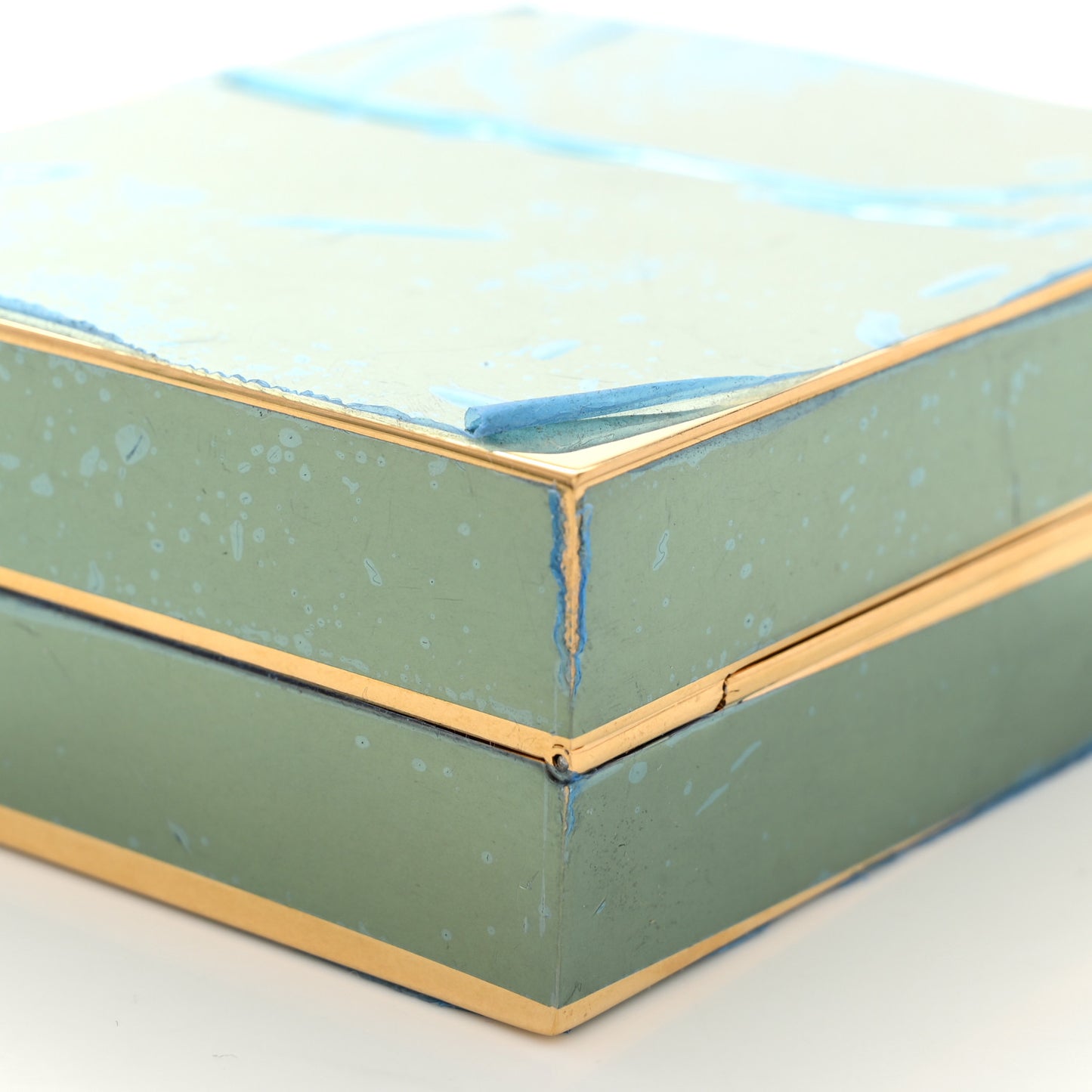 Metal Tuxedo Box Clutch Gold