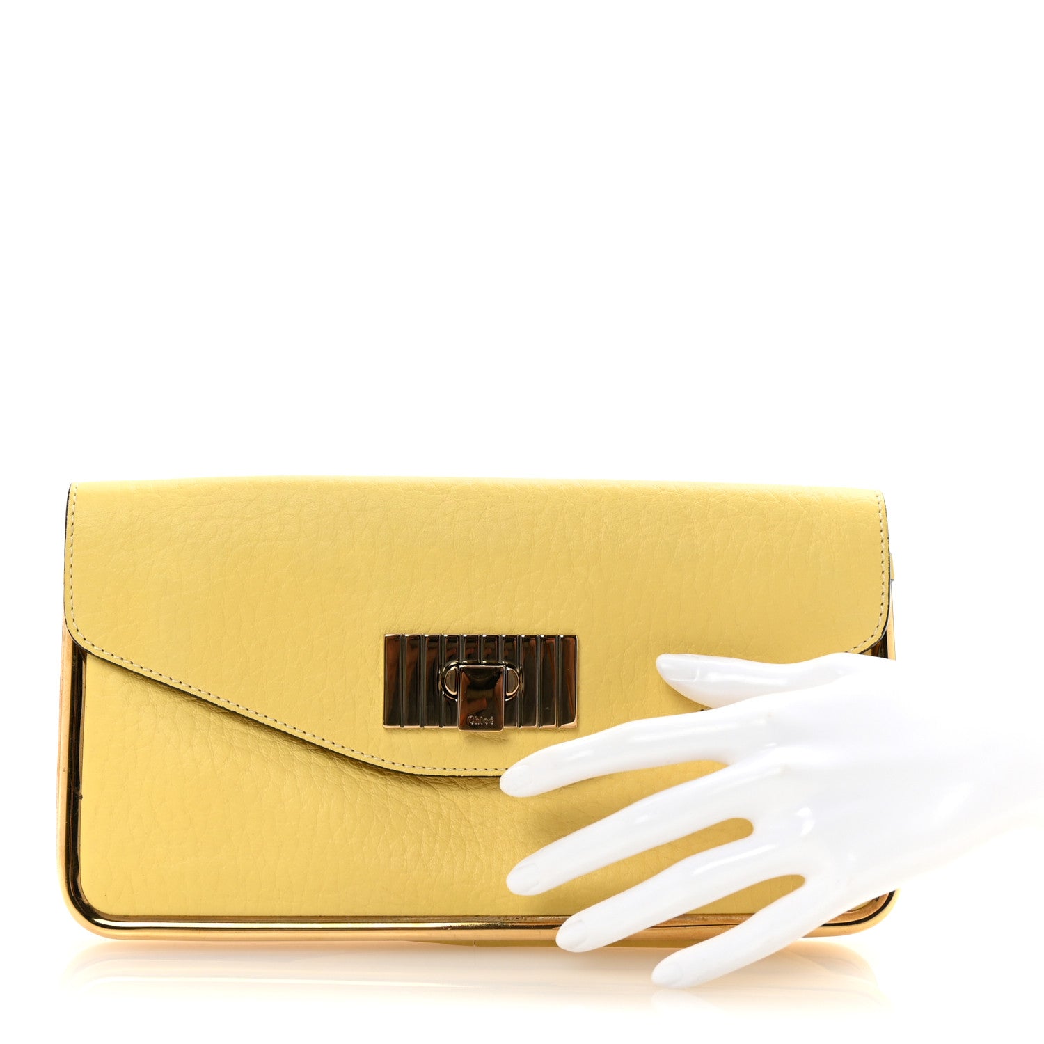 Chloe Grained Calfskin Sally Clutch Yellow 2 of 6