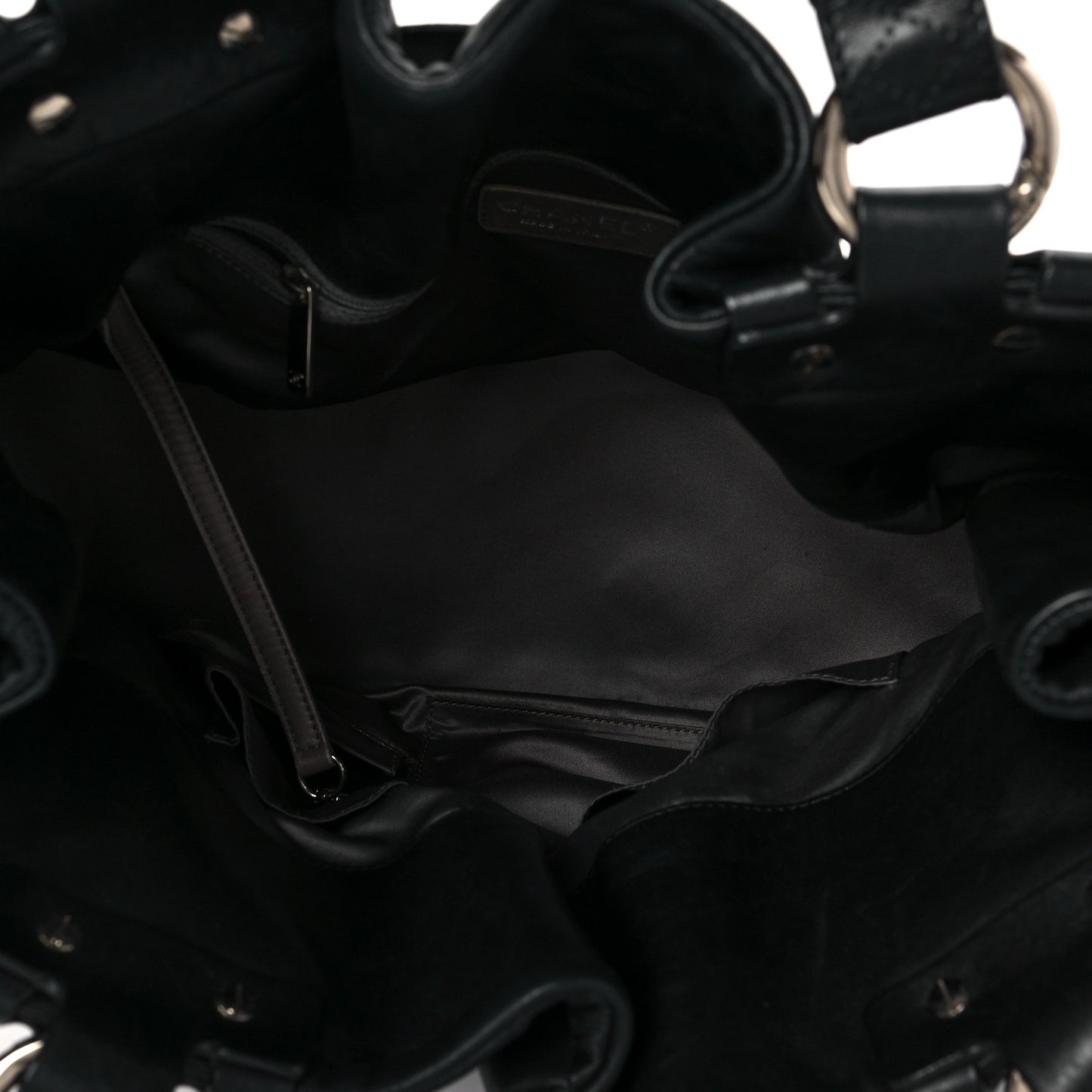Lambskin Quilted Mademoiselle Lock Tote Black