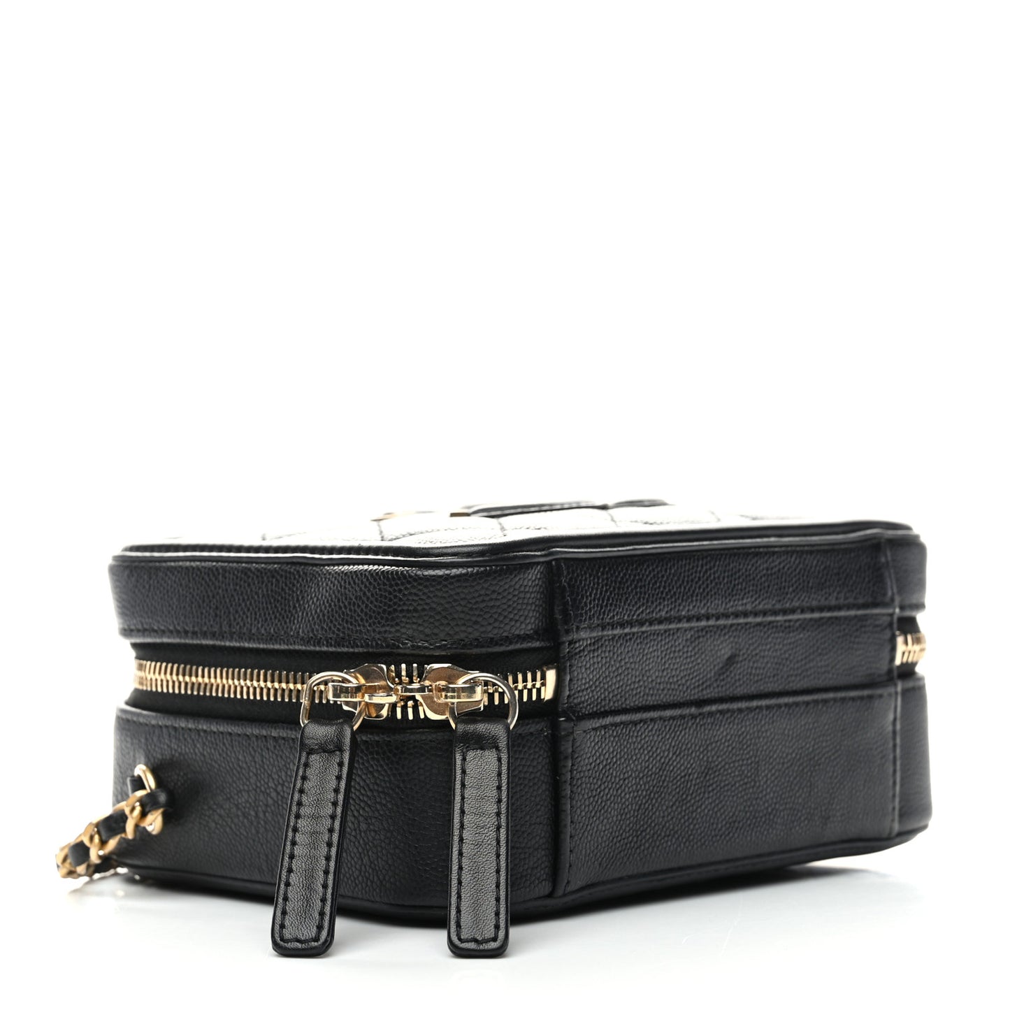 Caviar Quilted Small CC Filigree Vanity Case Black
