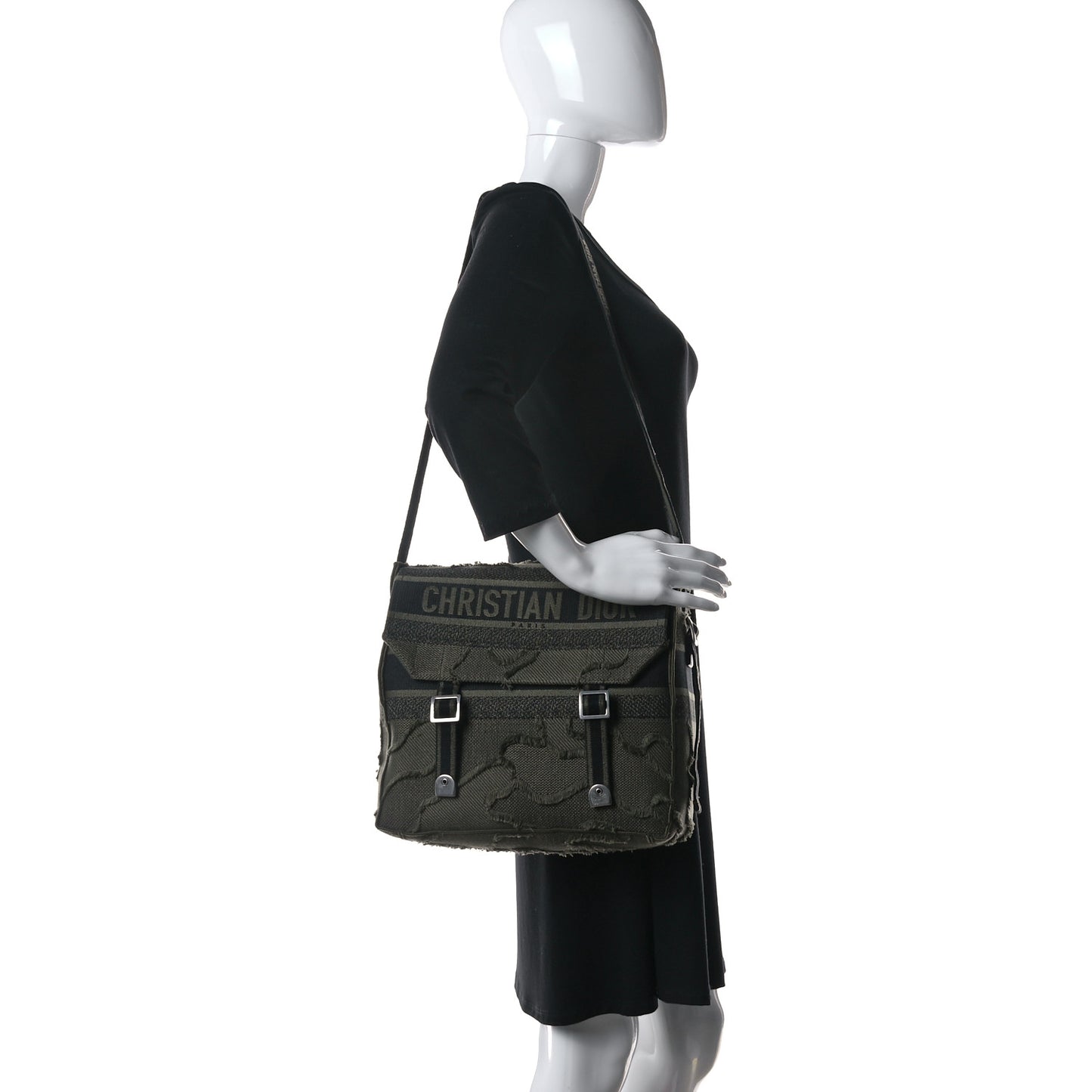 Canvas Embroidered Camouflage Diorcamp Messenger Green