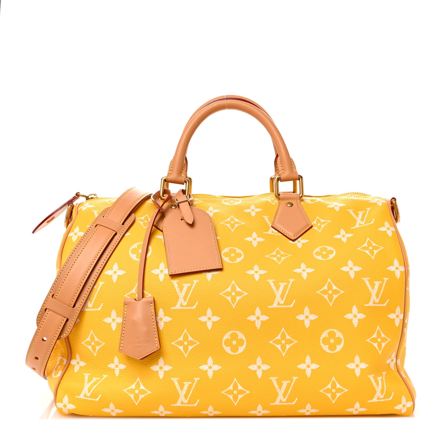 Louis Vuitton Calfskin Monogram Speedy P9 Bandouliere 40 Jaune Mat