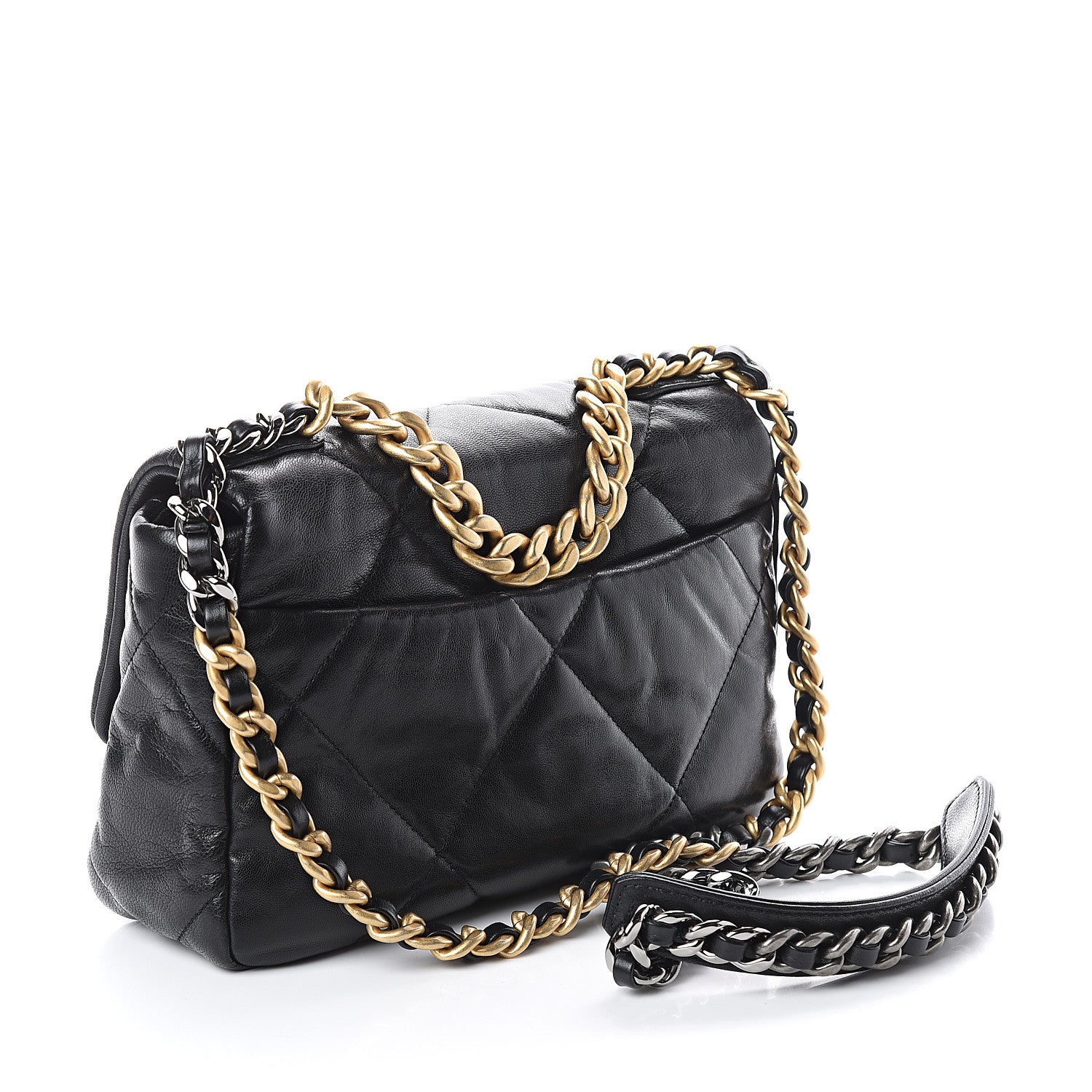 Chanel Lambskin Quilted Medium 19 Flap Black 2 of 9