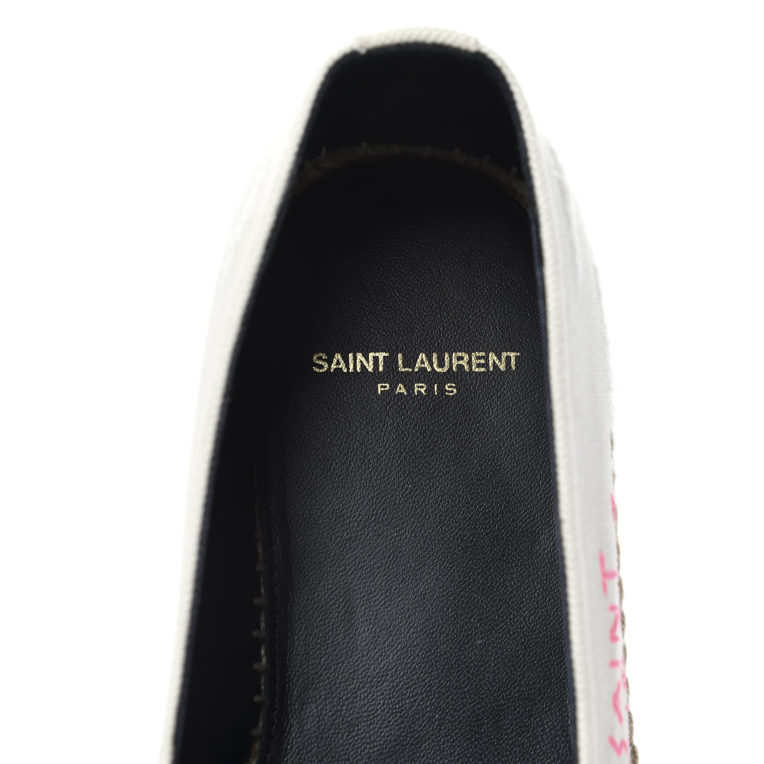 Saint Laurent Canvas Elba Logo Embroidered Espadrilles 41.5 Panna 6 of 9