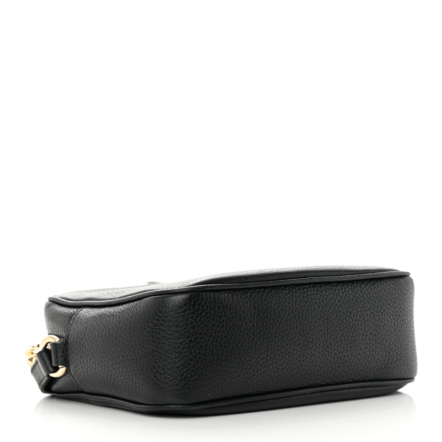 Pebbled Calfskin Small Soho Disco Bag Black