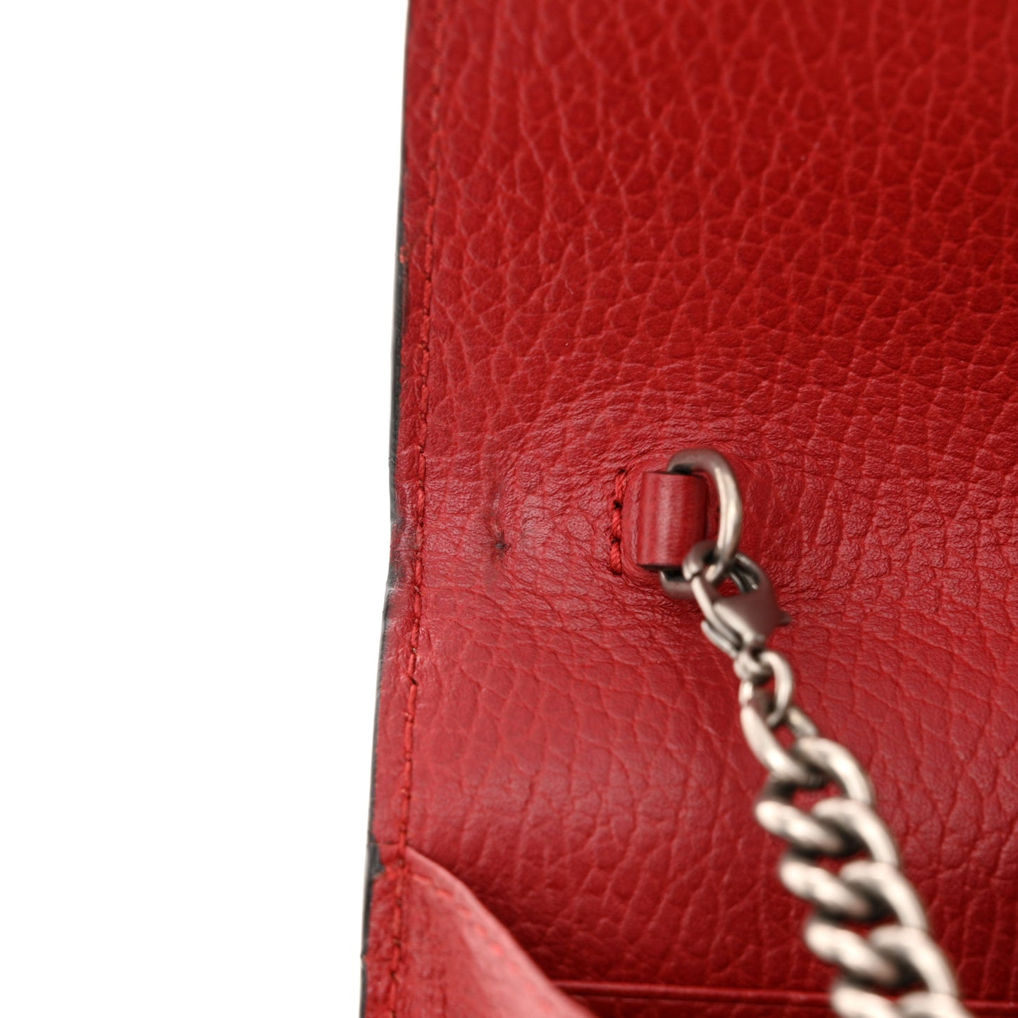 Calfskin Mini Dionysus Chain Wallet Hibiscus Red