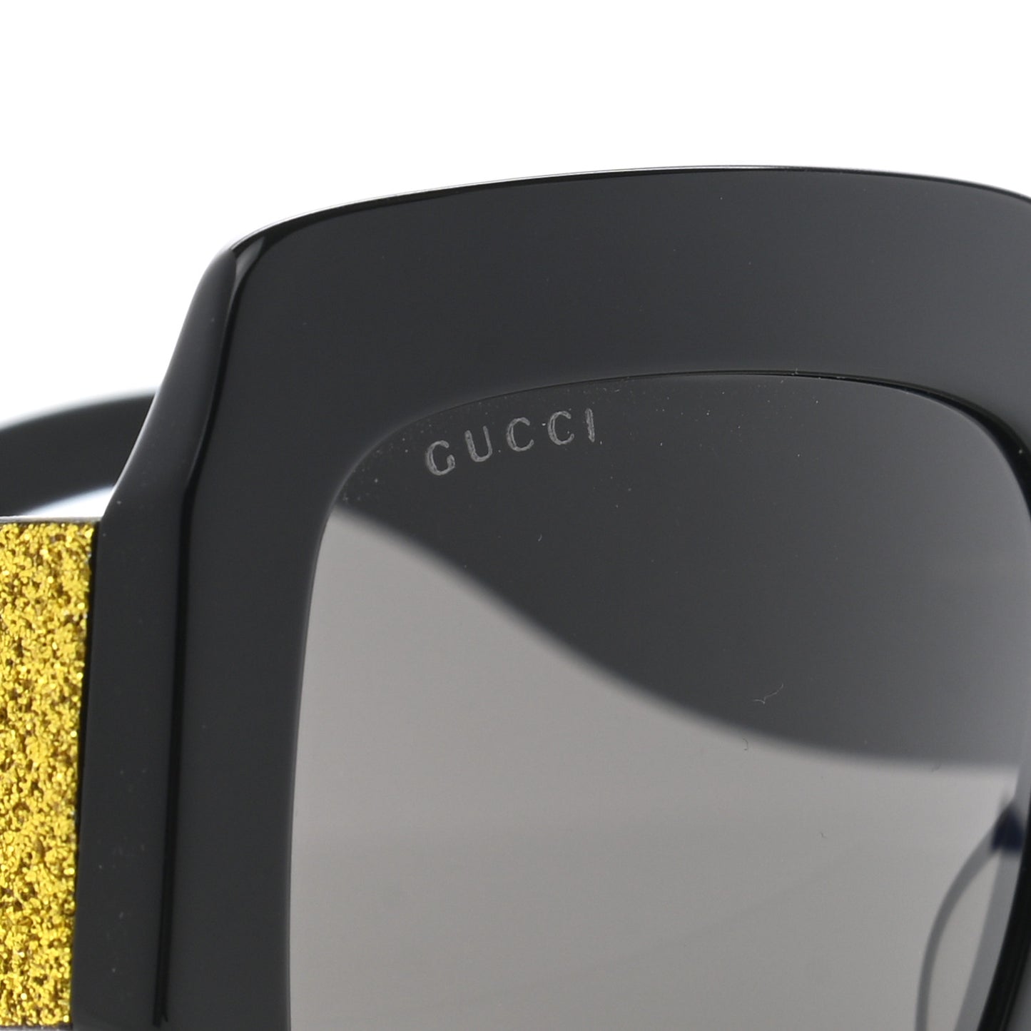 Square Frame GG0102S Sunglasses Glitter Gold
